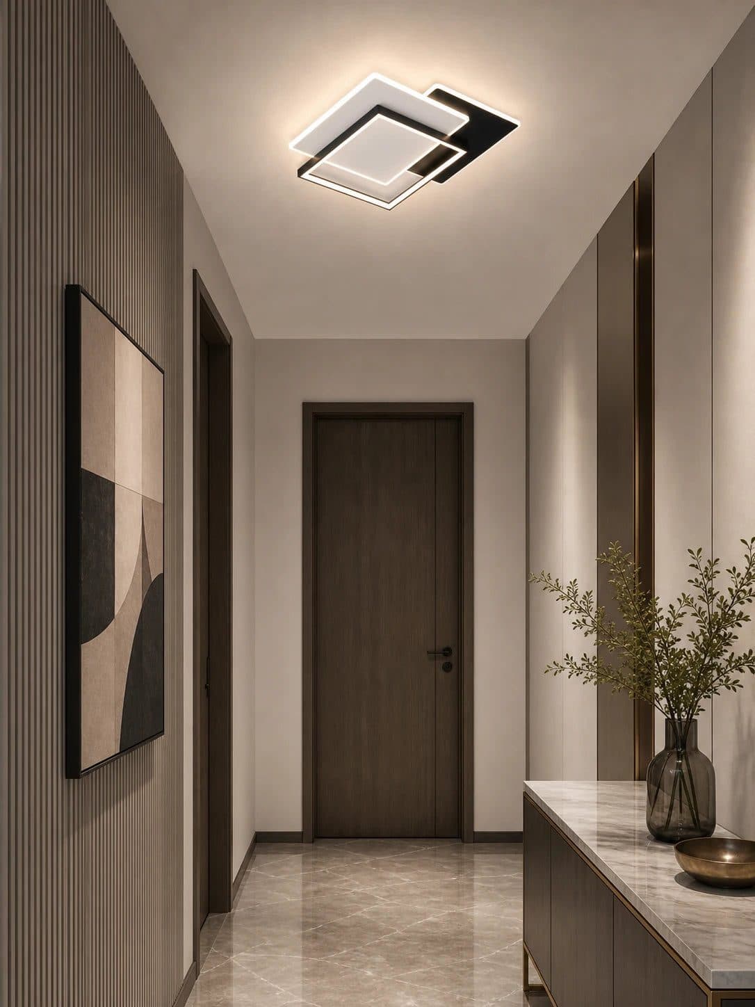 Lustra LED Flippy 98W 3 Patrate telecomanda Negru — imagine 8