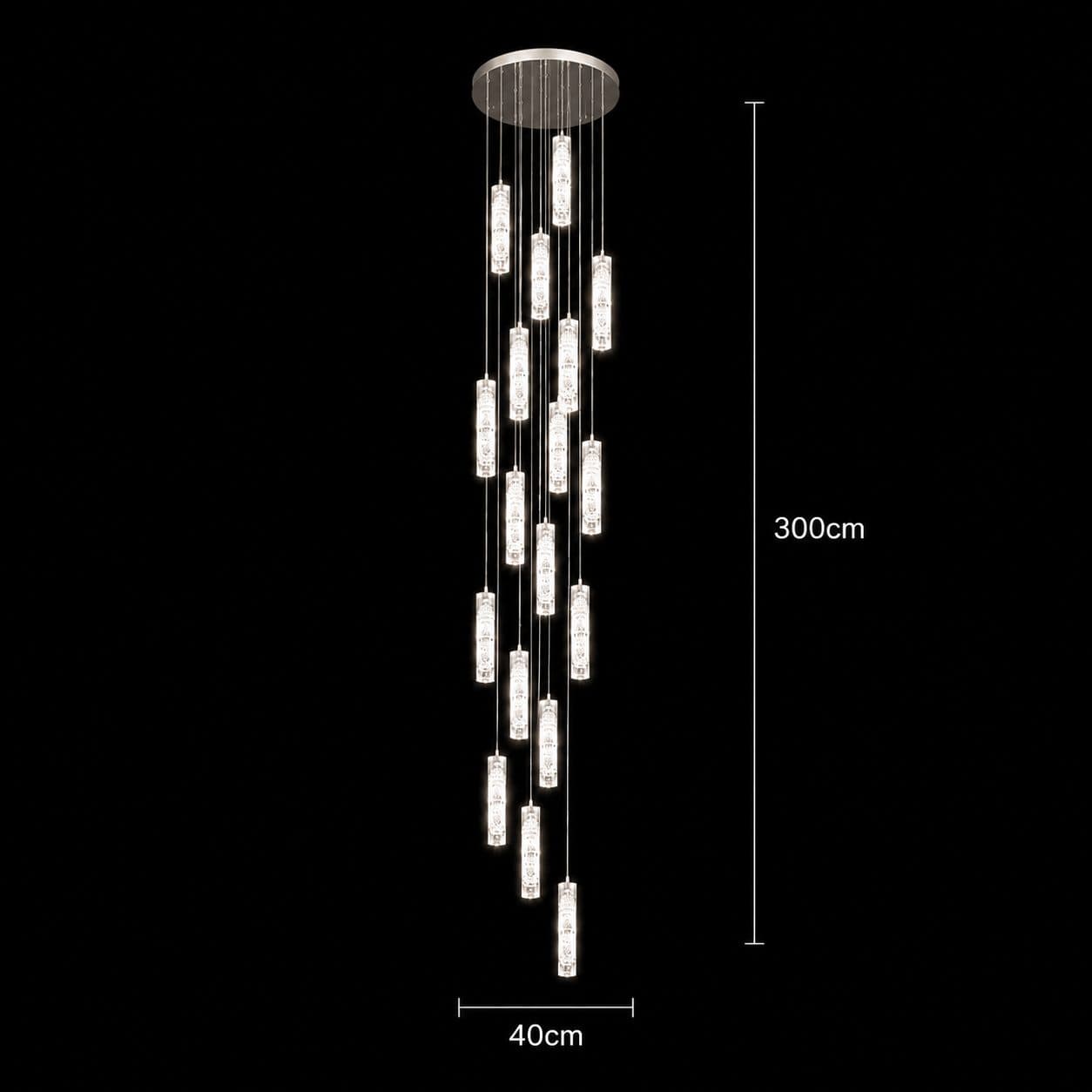Candelabru LED Cristal 82W Crom Flippy — imagine 8