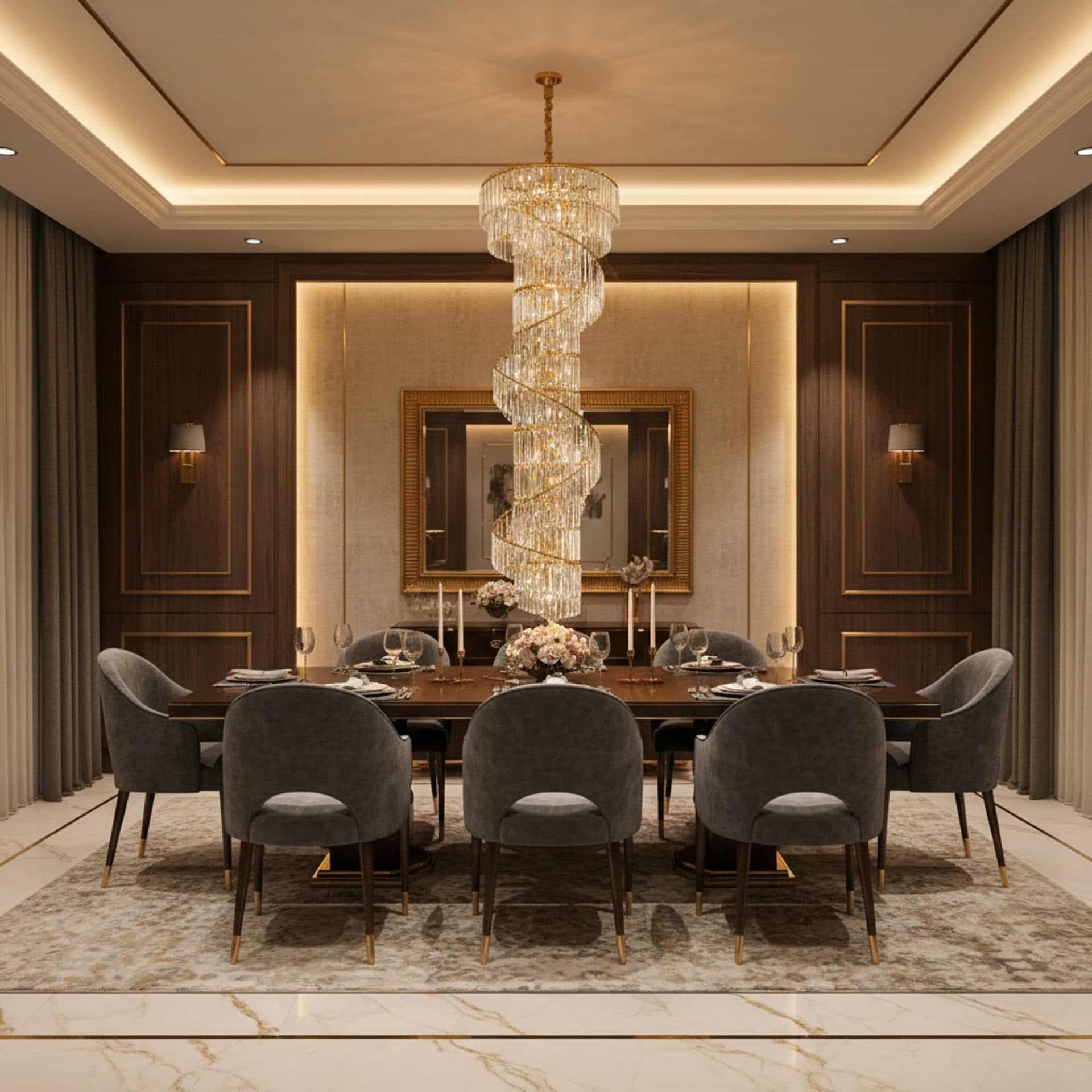 Candelabru Flippy Cristal SPIRO 39xE14 Auriu — imagine 2