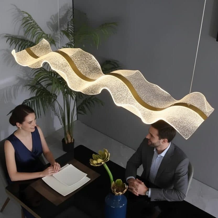 Lustra LED Suspendata Flippy Liniara Auriu 63W Inaltime Reglabila — imagine 11