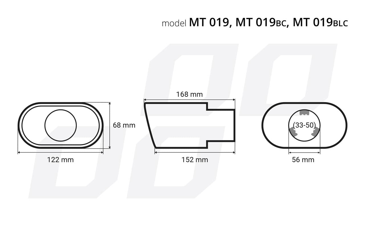 Ornament toba esapament AMIO MT 019BLC din otel inoxidabil — imagine 2