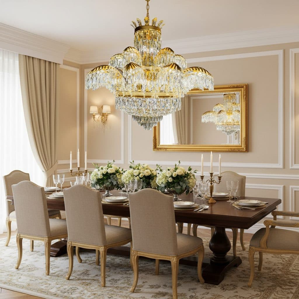 Candelabru Cristal Flippy PALACE Supremo 29xG9 Auriu Lucios — imagine 7