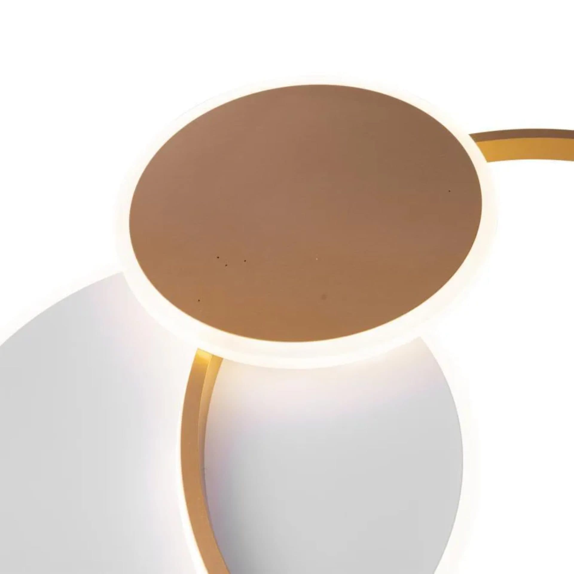 Lustra LED Flippy 46W 3 cercuri dimabila Auriu Alb — imagine 2