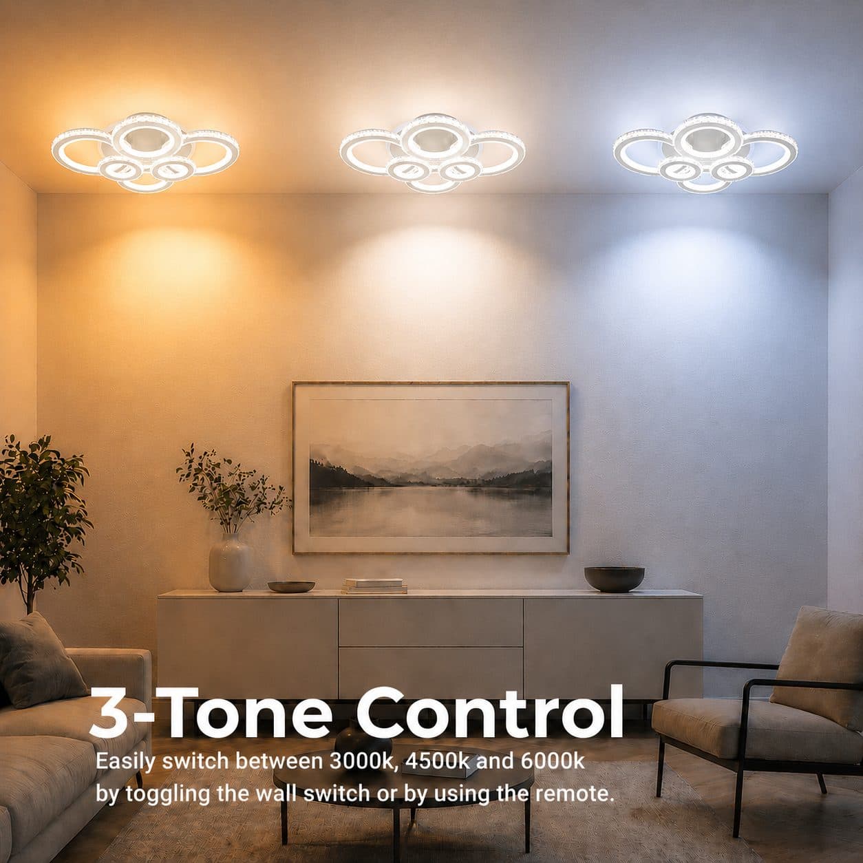 Lustra LED RONDA Magno Flippy 78W 4 Cercuri — imagine 5