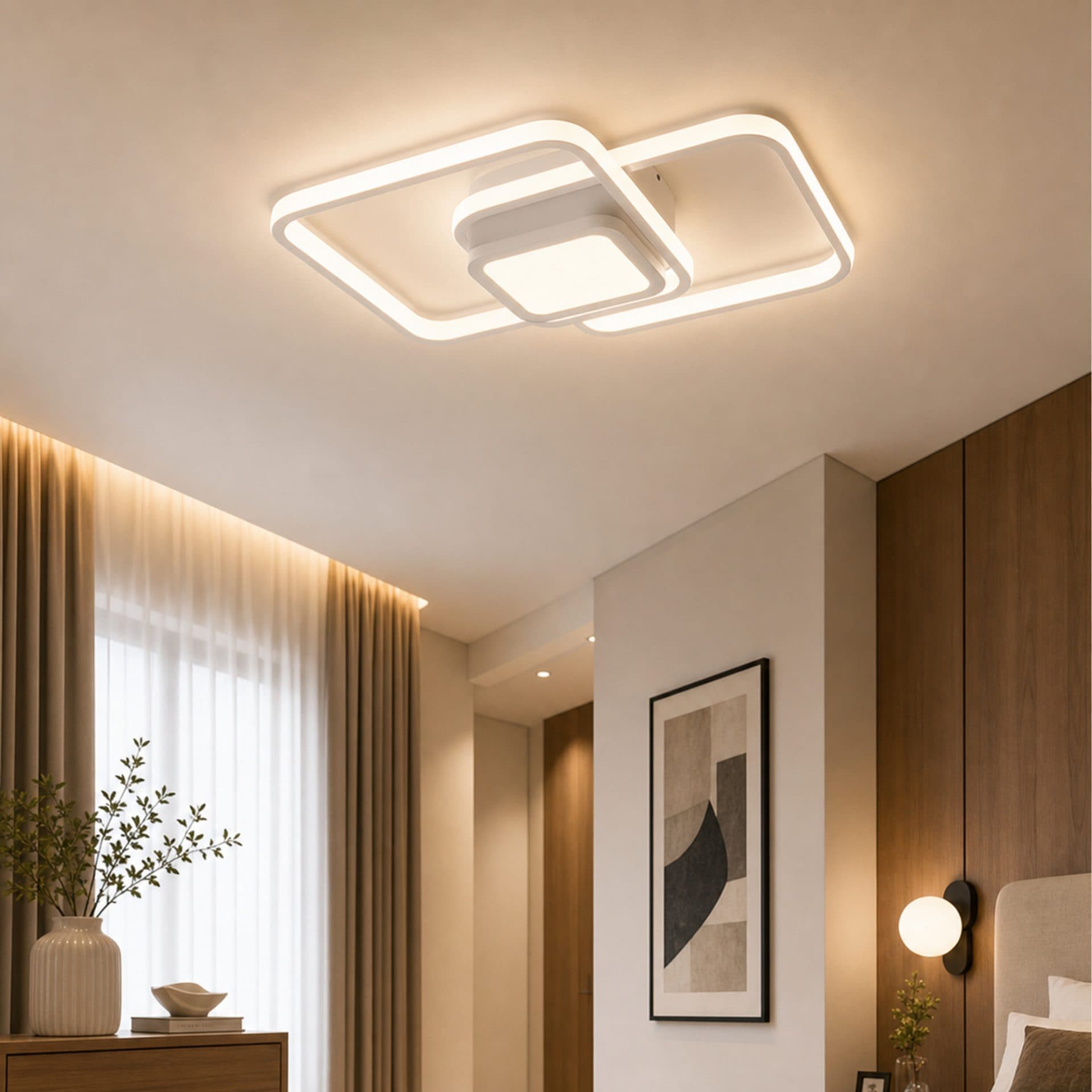 Lustra LED DUOFORM Flippy, 21W, design geometric, alb — imagine 6