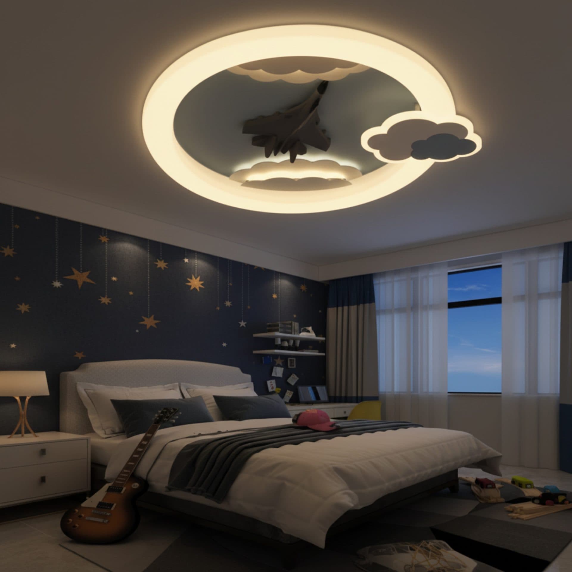 Lustra LED Flippy 72W Diametru 50cm Telecomanda Lumina Rece Calda Neutra — imagine 2