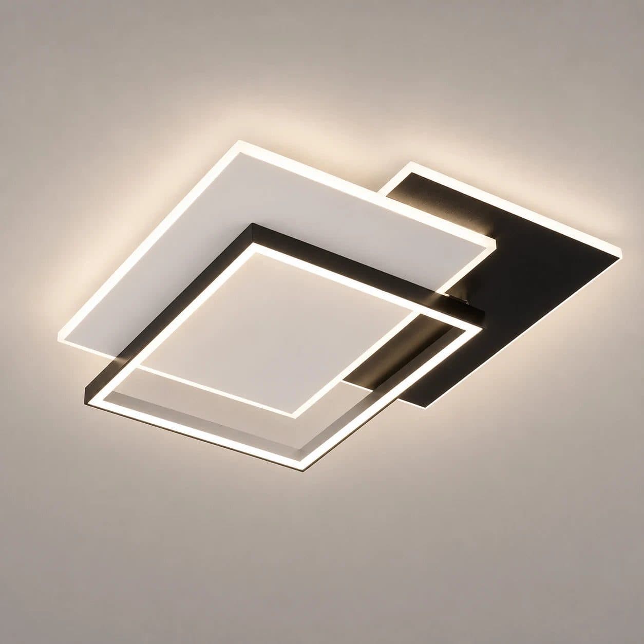 Lustra LED Flippy 98W 3 Patrate telecomanda Negru — imagine 3