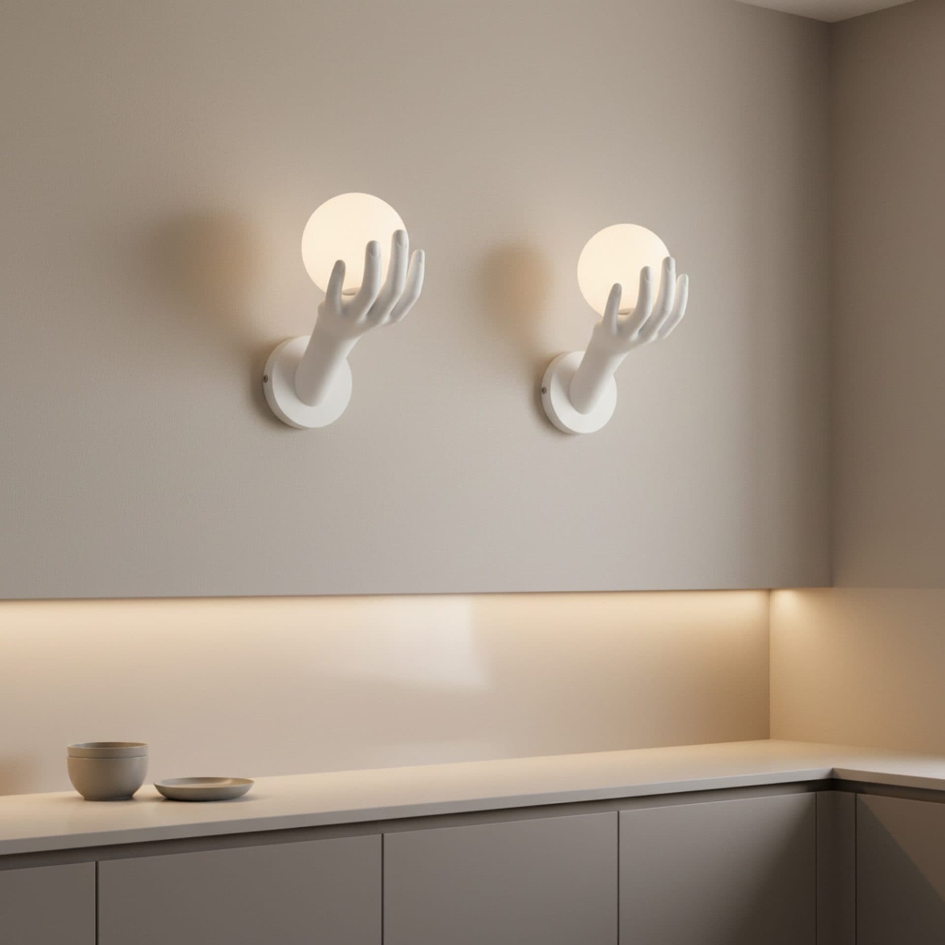 Aplica de perete Flippy LED Decorativa MANO Alb 15x30cm — imagine 2