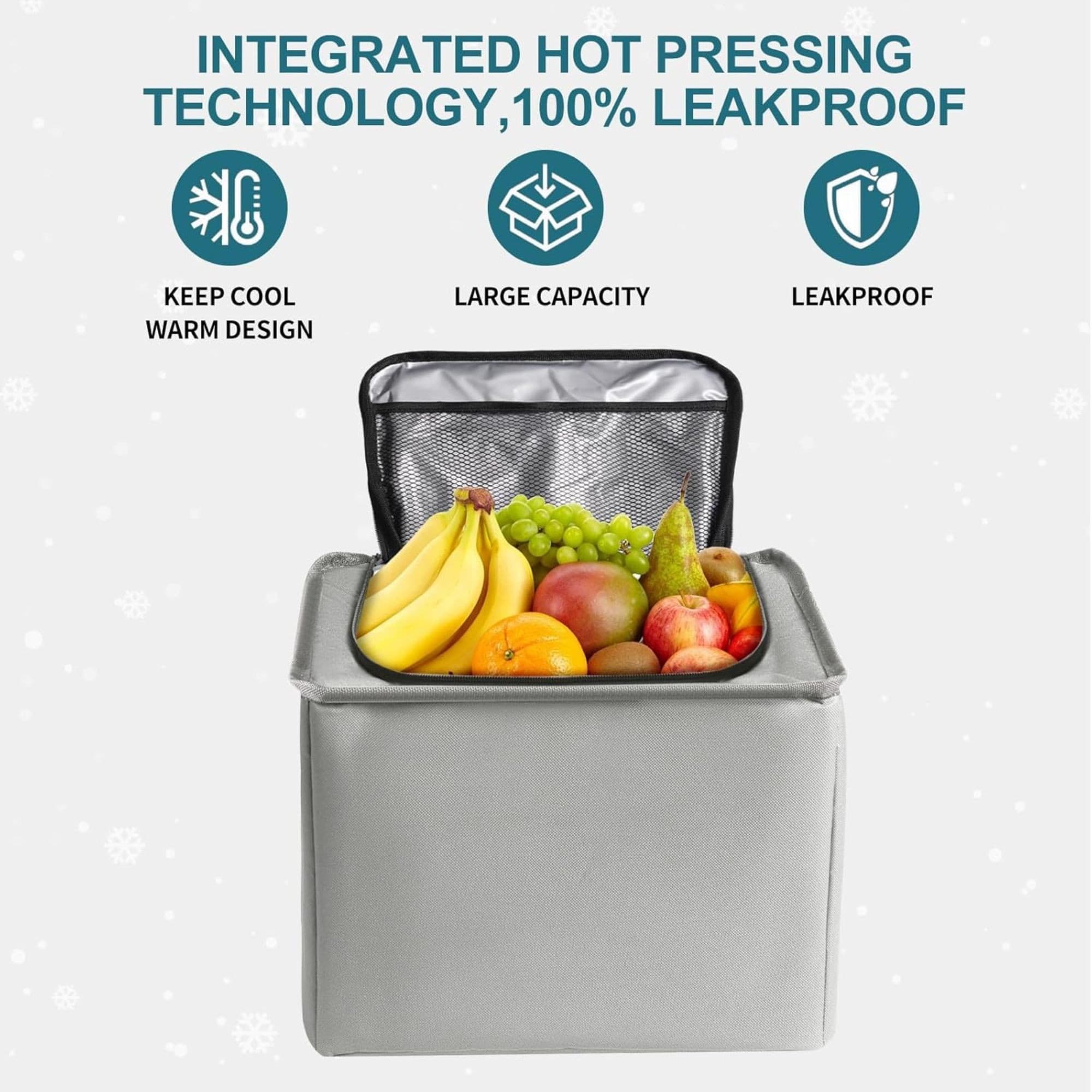 Organizator portbagaj Flippy pliabil cu geanta termoizolanta, gri — imagine 3