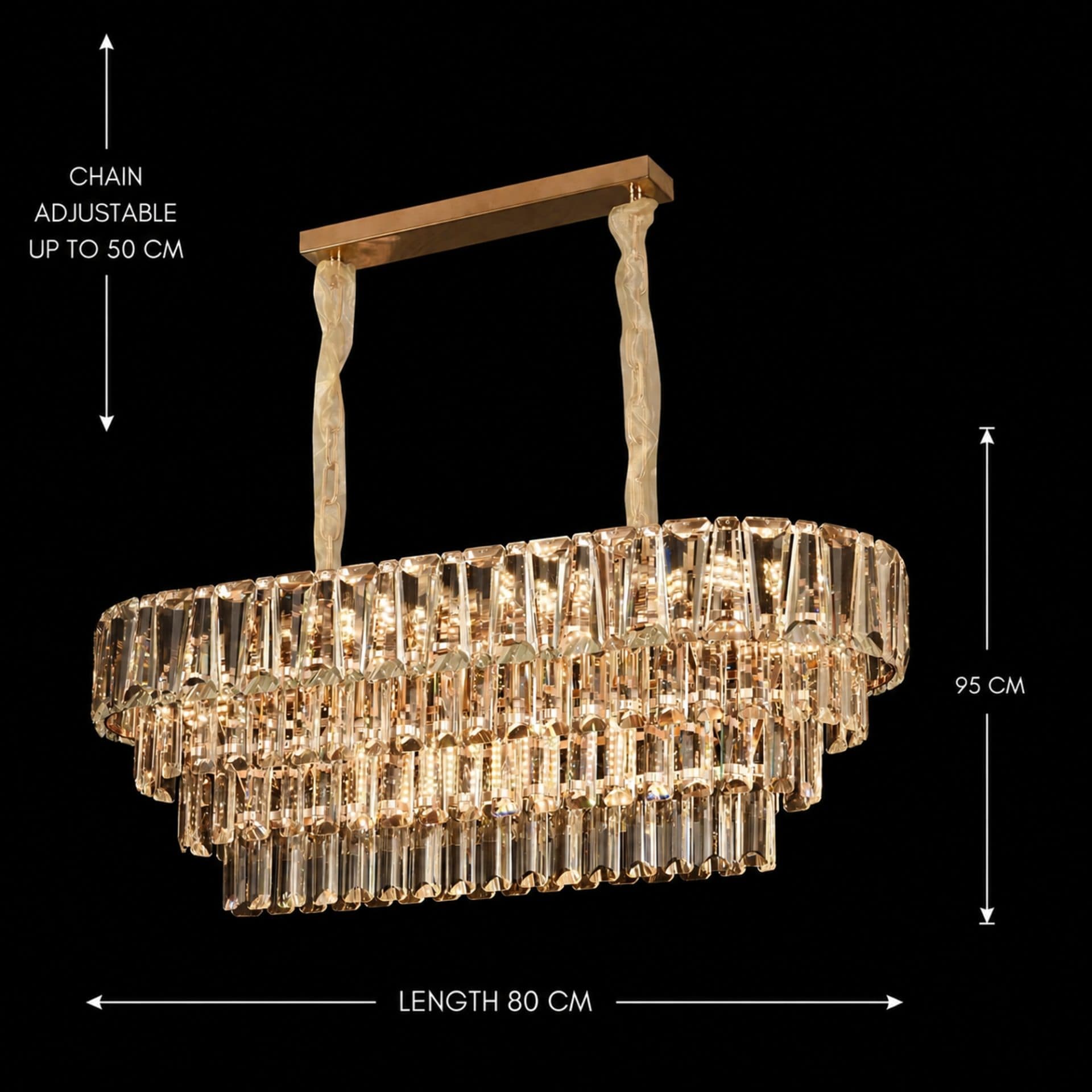 Candelabru Flippy Cristal VALMONT Supremo 12xE14 Auriu — imagine 4