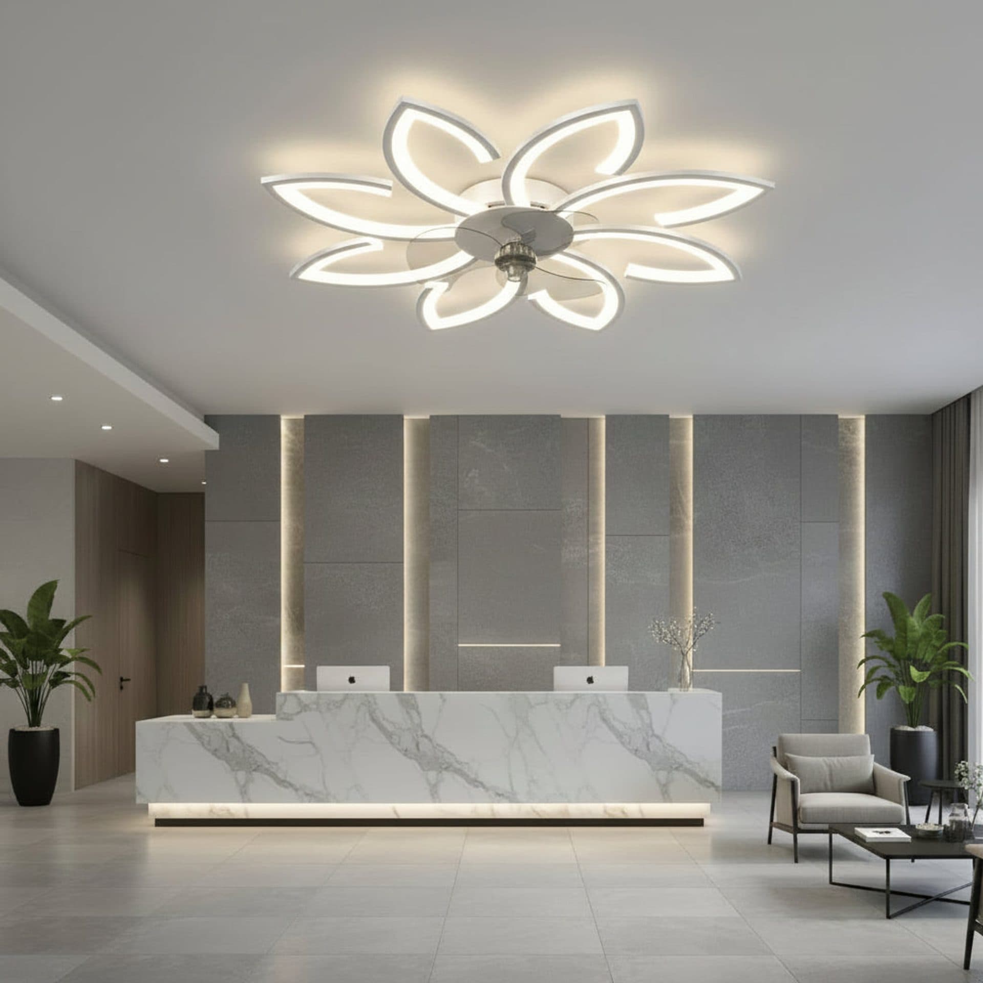 Lustra LED Ventilator Flippy 48W D87cm Telecomanda Alb — imagine 4