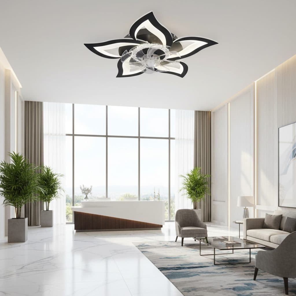 Lustra LED Ventilator Flippy 49W D85cm Telecomanda Negru — imagine 6