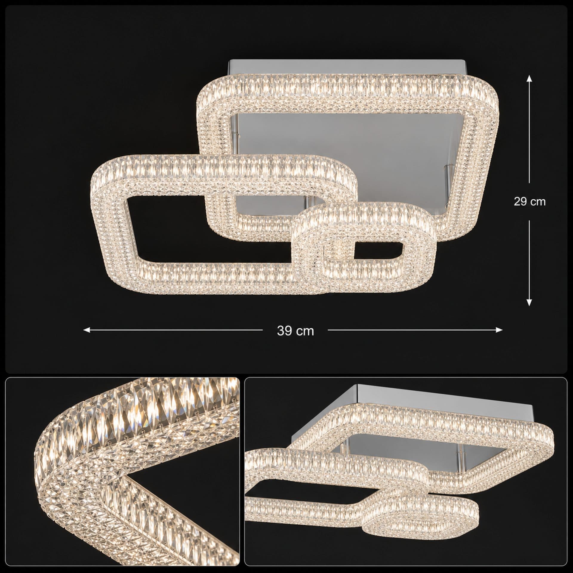 Lustra LED Flippy RENATO Petito 13W telecomanda cristal Alb — imagine 8