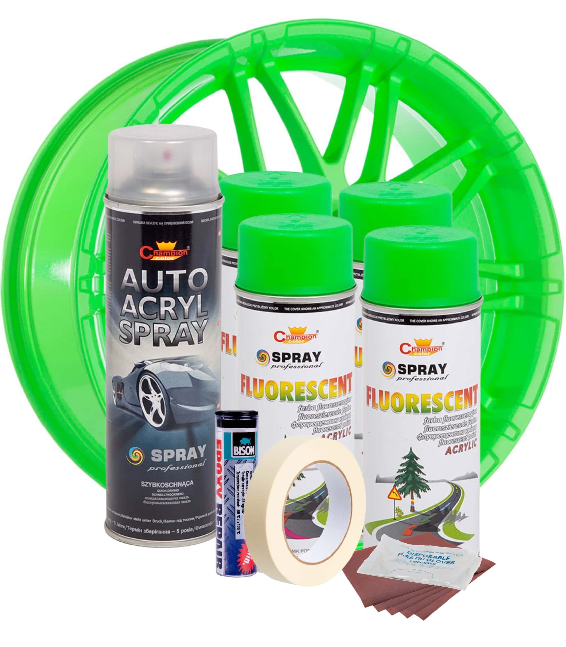 Kit reparatie si vopsire jante AVEX.ro Culoare Verde Fluorescent — imagine 2