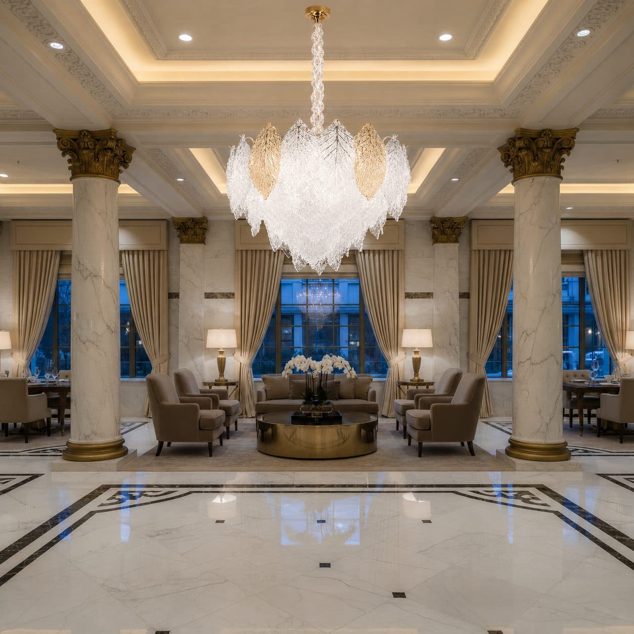 Candelabru Cristal 9xE14 Auriu Lucios Design Elegant — imagine 7