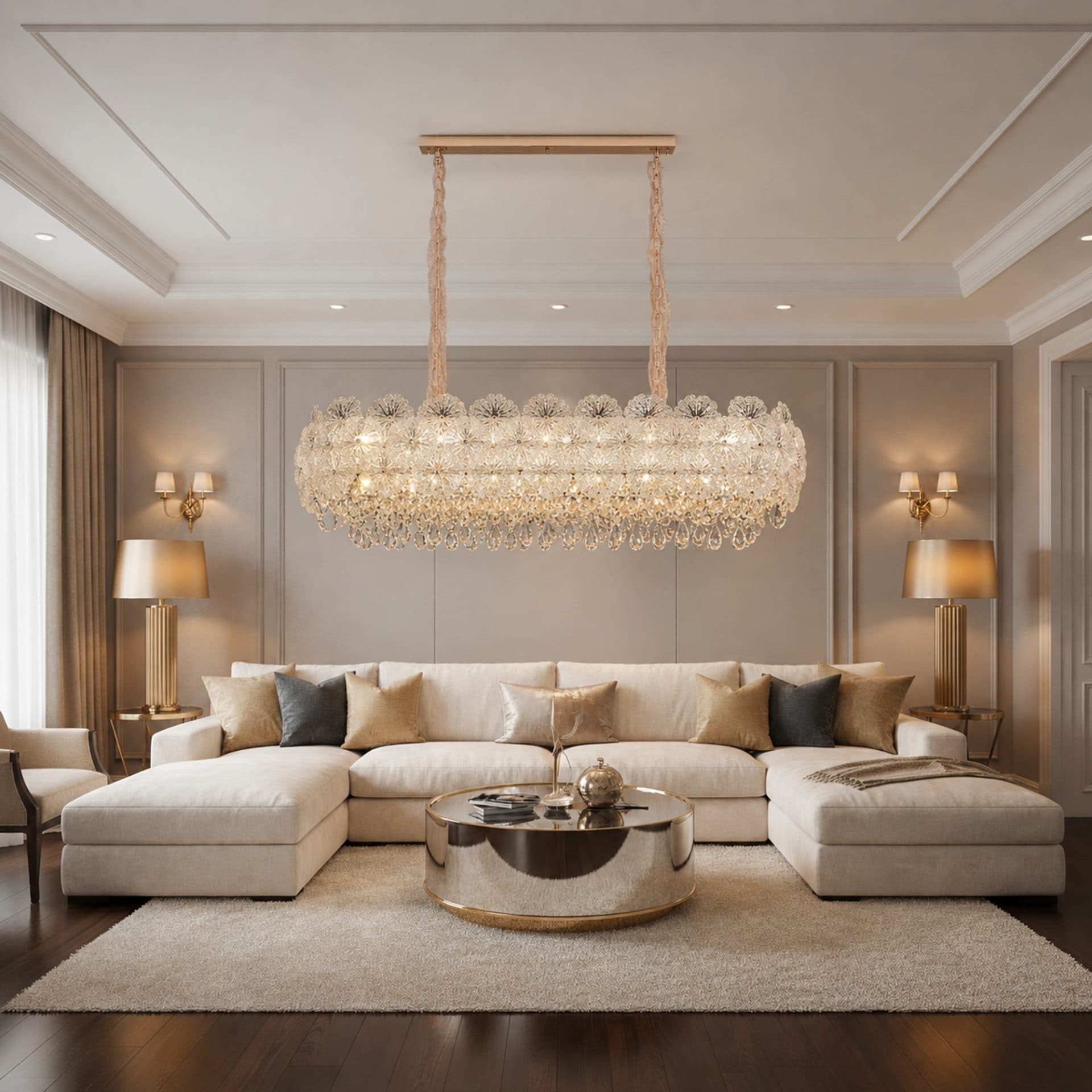 Candelabru Flippy Cristal CROWN Supremo 11xE14 Auriu Lucios — imagine 1