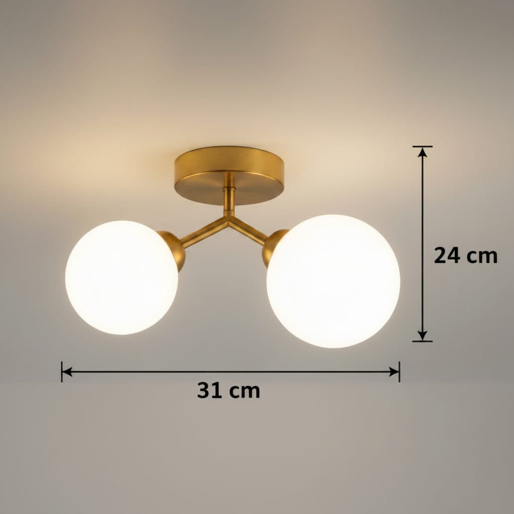 Lustra LED si cristal ORBS, Flippy, 31cm, 2xG9, Auriu — imagine 6