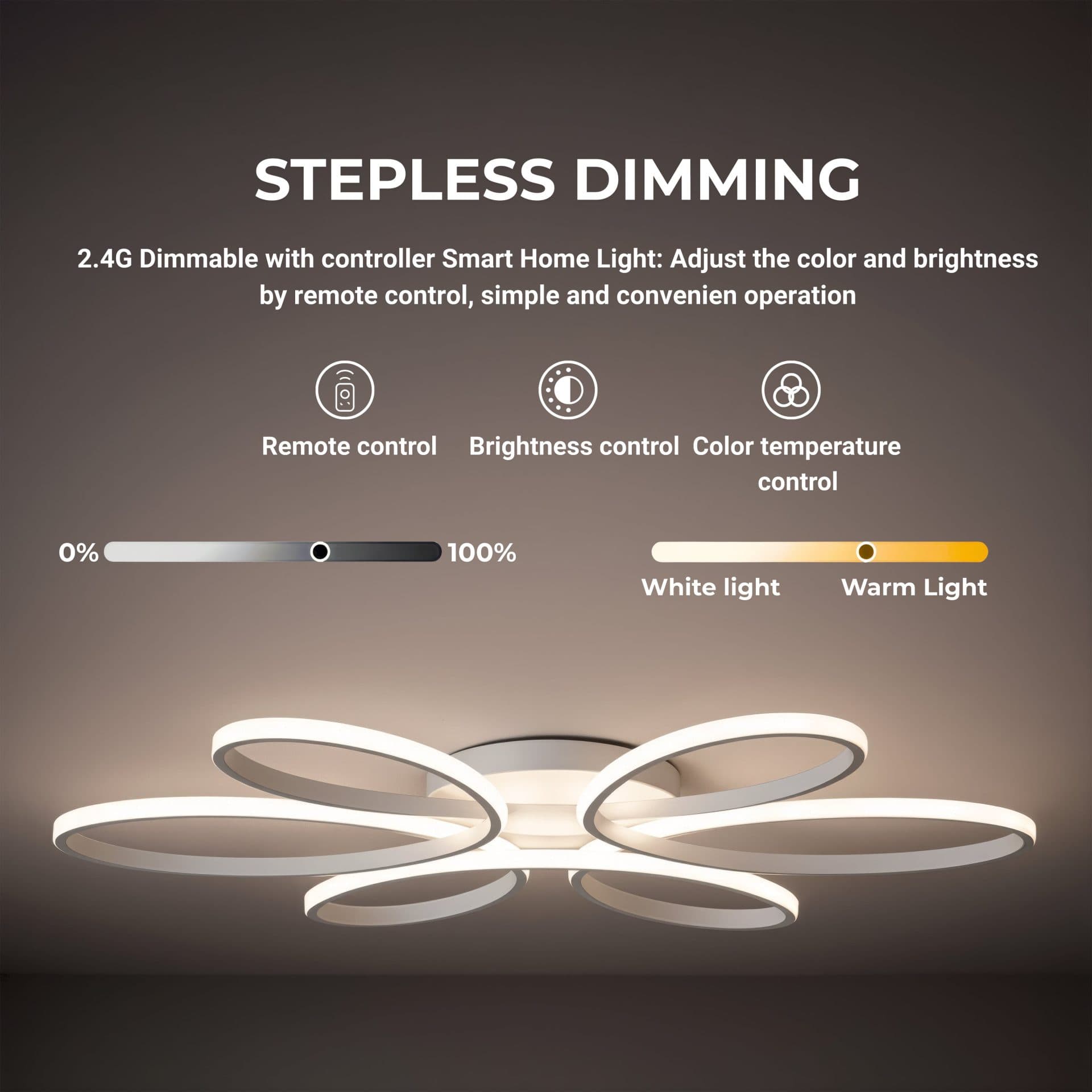 Plafoniera LED Flippy Design Floral 63W Alb — imagine 10