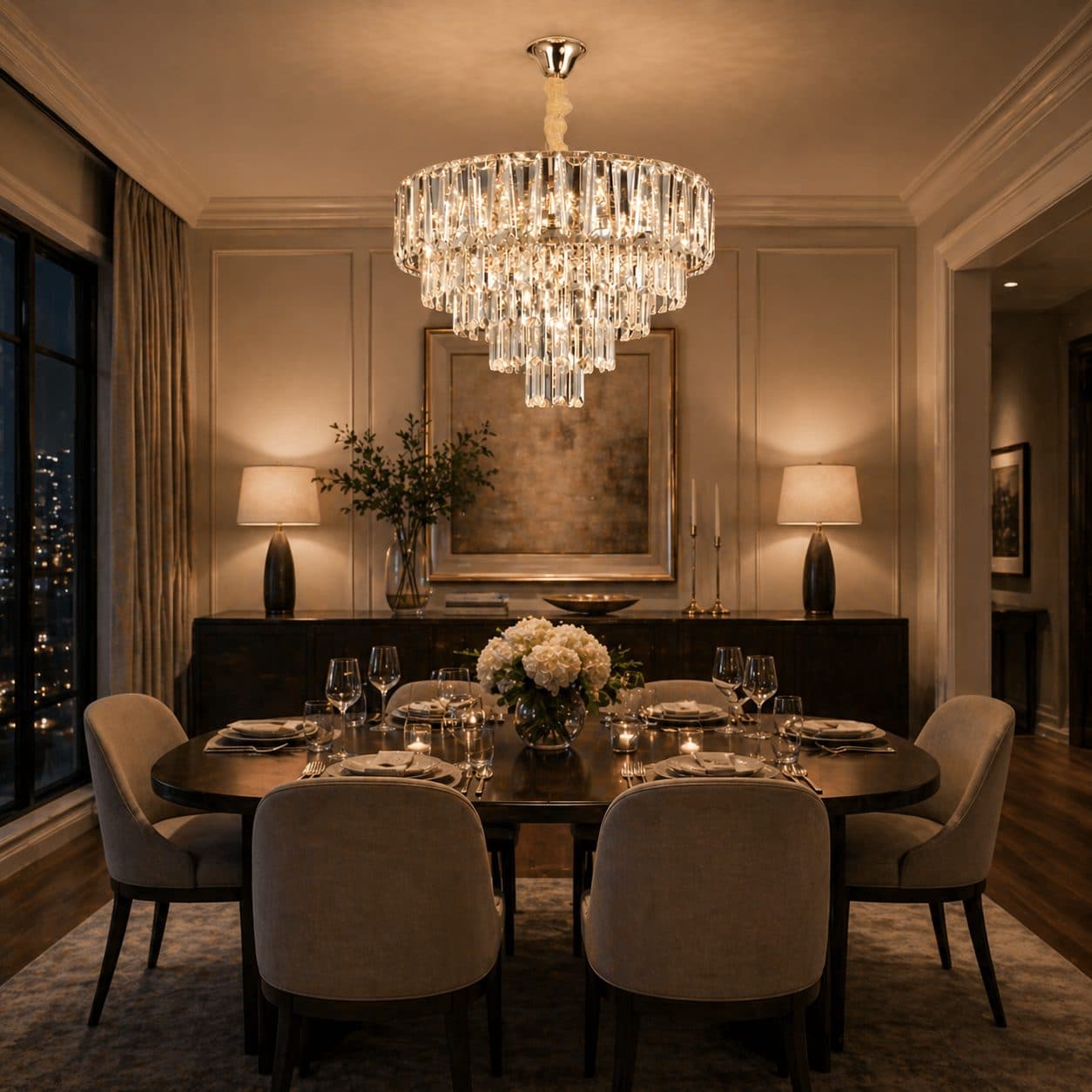 Candelabru Flippy Cristal VALMONT Eleganza 8x E14 D50 cm Auriu — imagine 7