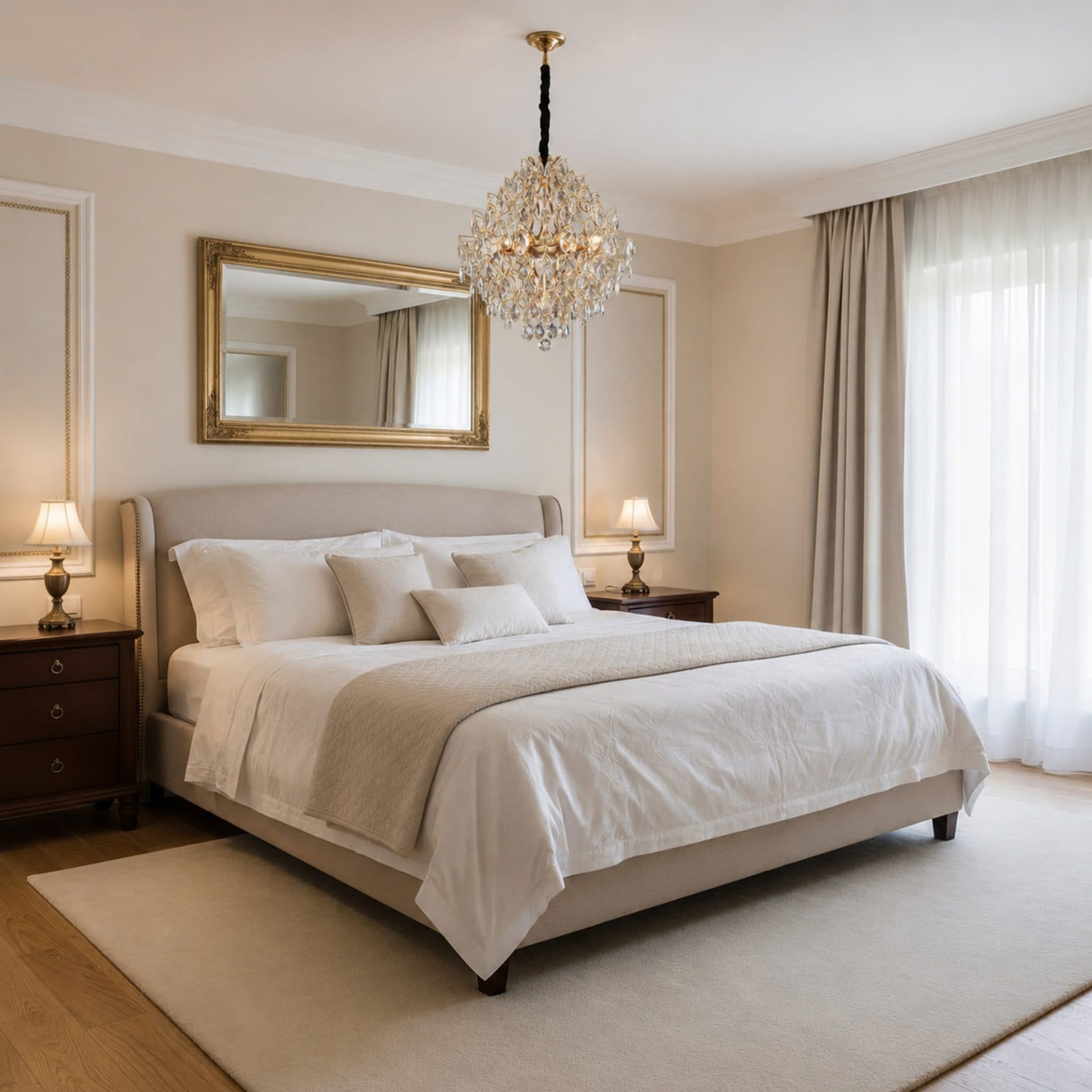 Candelabru Cristal KONIG Eleganza 8x E14 D50 cm Auriu — imagine 2