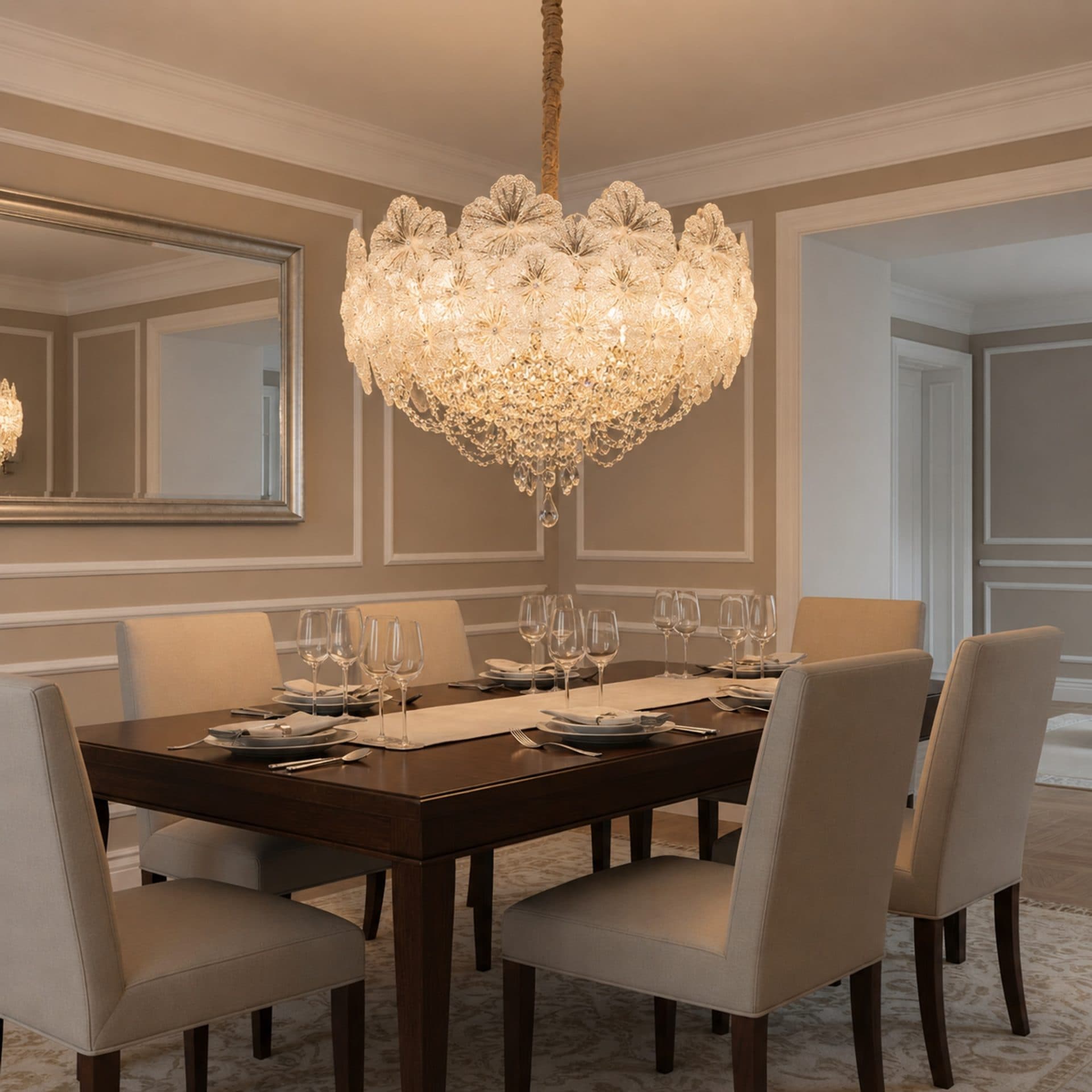 Candelabru Flippy Cristal CROWN Regalis 21xE14 Auriu Lucios — imagine 2