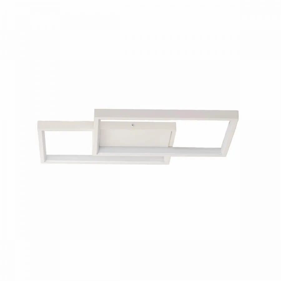 Lustra LED cu telecomanda LANDYN 37W, 2 Patrate, lumina Rece/Calda/Neutra, Dimabila, Alb — imagine 3