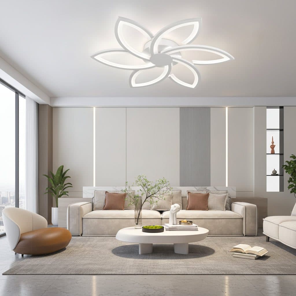 Lustra LED Flippy Floral cu telecomanda si cristal — imagine 1