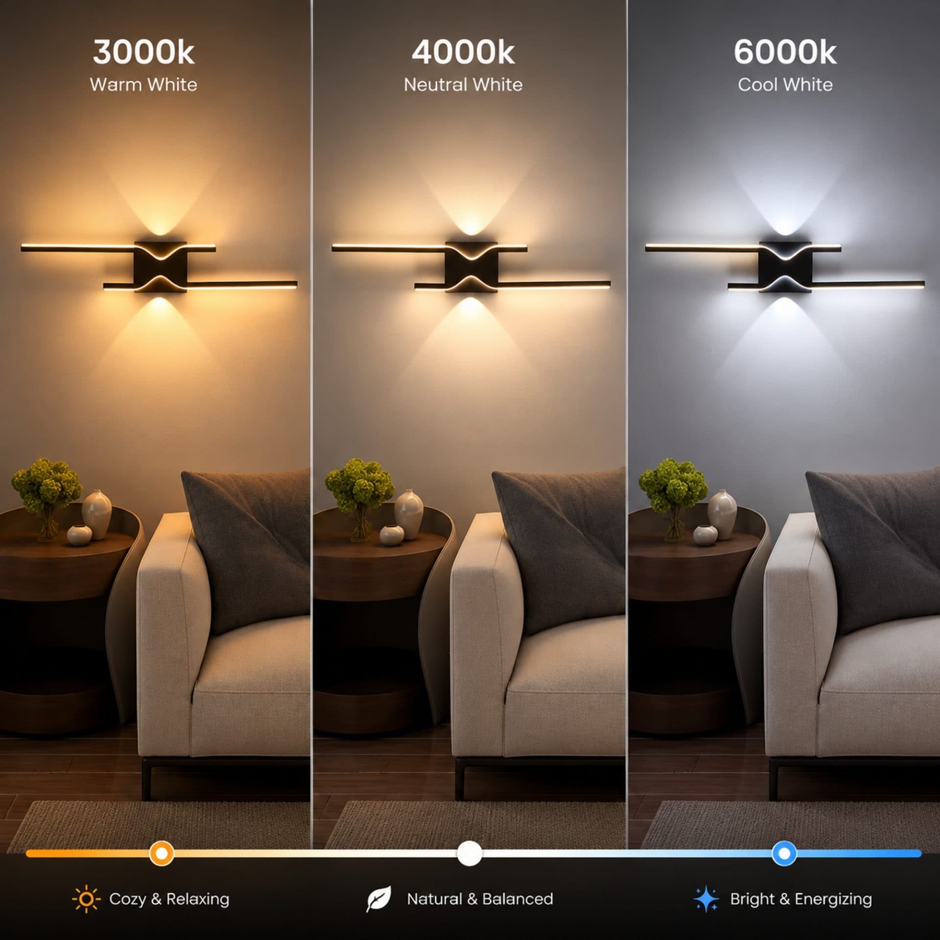 Aplica LED Decorativa Flippy 60cm Negru — imagine 3