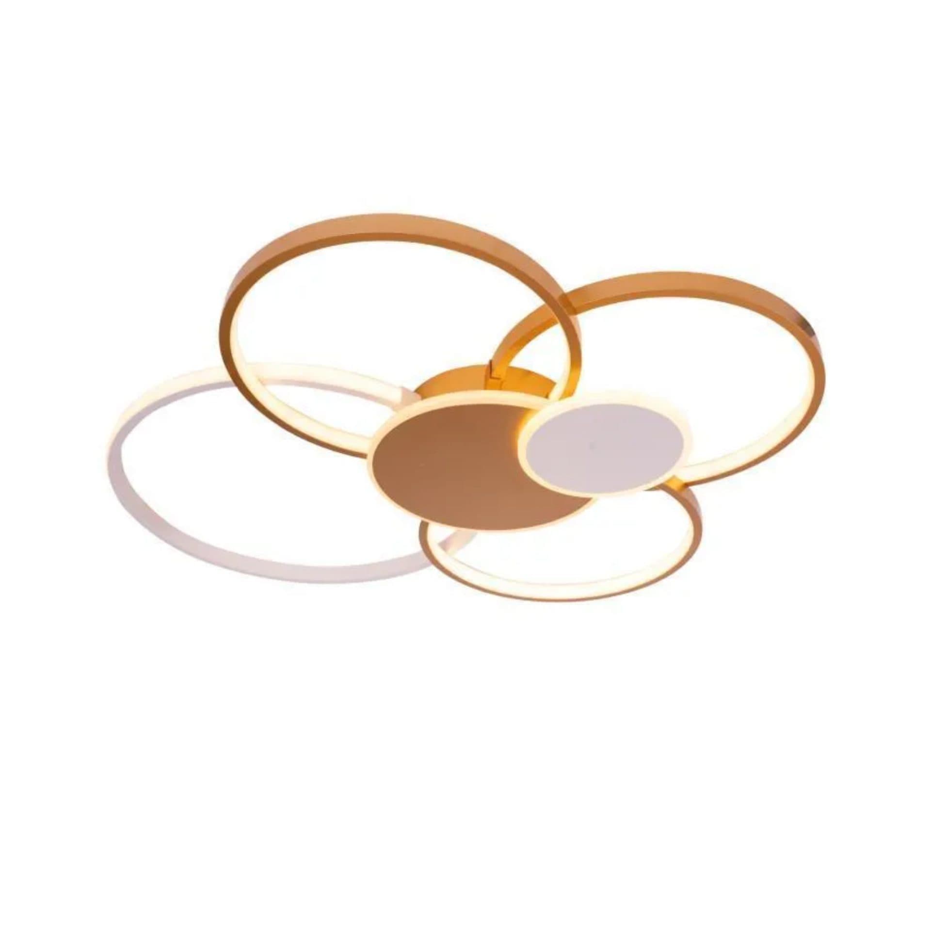 Lustra LED Flippy 74W 6 Cercuri telecomanda Auriu Alb — imagine 3