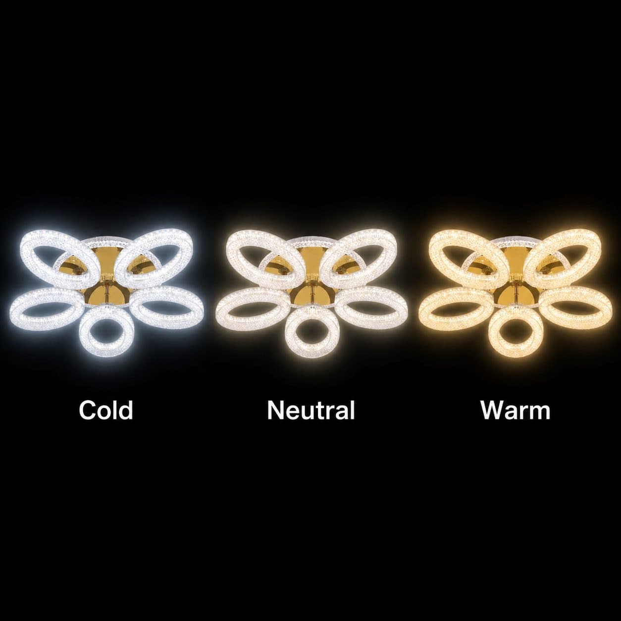 Lustra LED Flippy 66W Auriu Dimabila cu Telecomanda — imagine 4
