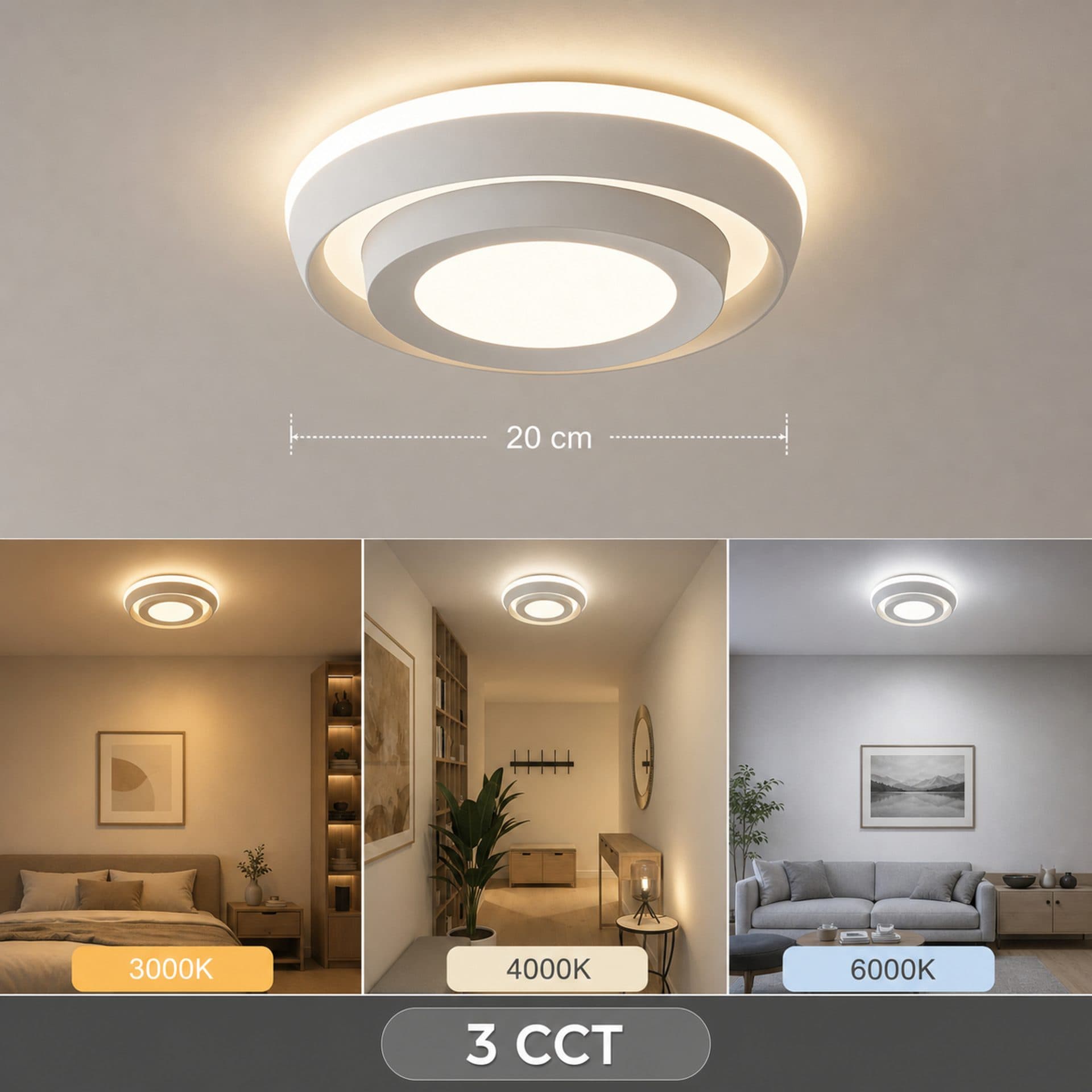 Lustra LED Flippy ROUE 27W Diametru 20cm Lumina Calda Neutra Rece — imagine 12