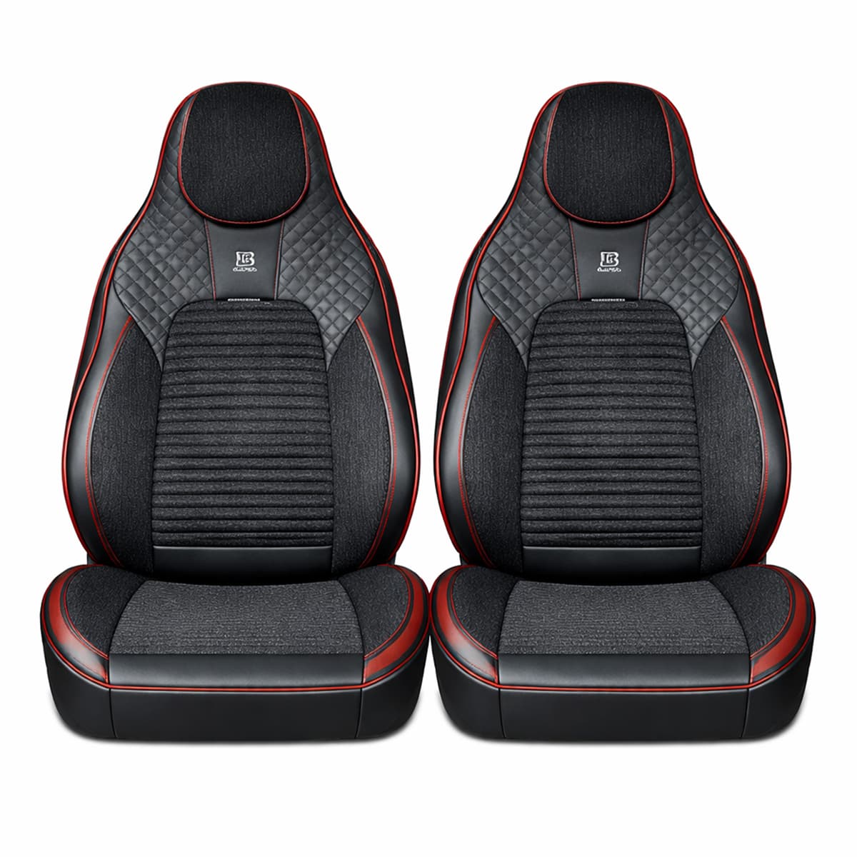 Set huse scaune auto BLAZE Torque, piele ecologica, negru/rosu — imagine 2