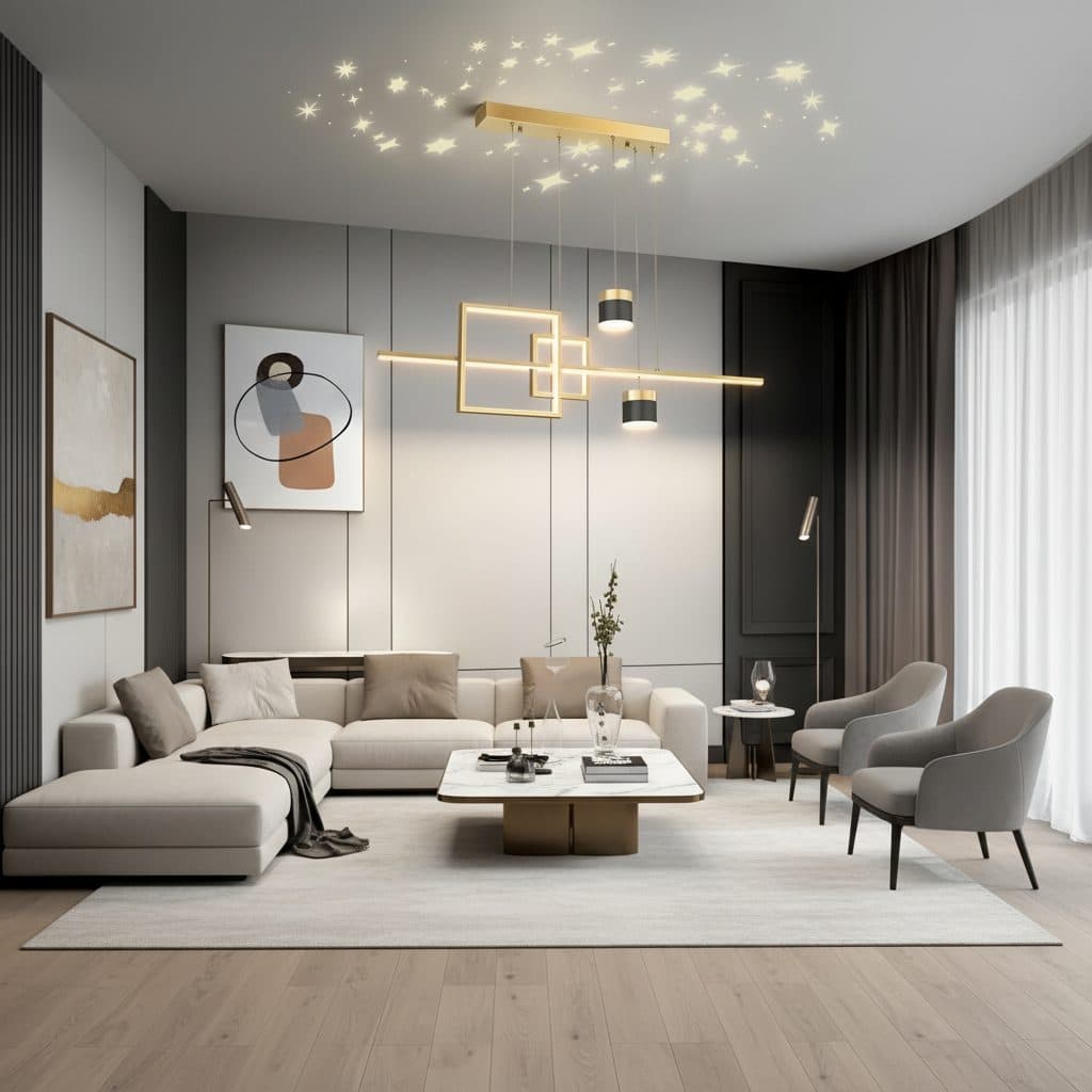 Lustra LED suspendata DENISSE 81W Auriu — imagine 5