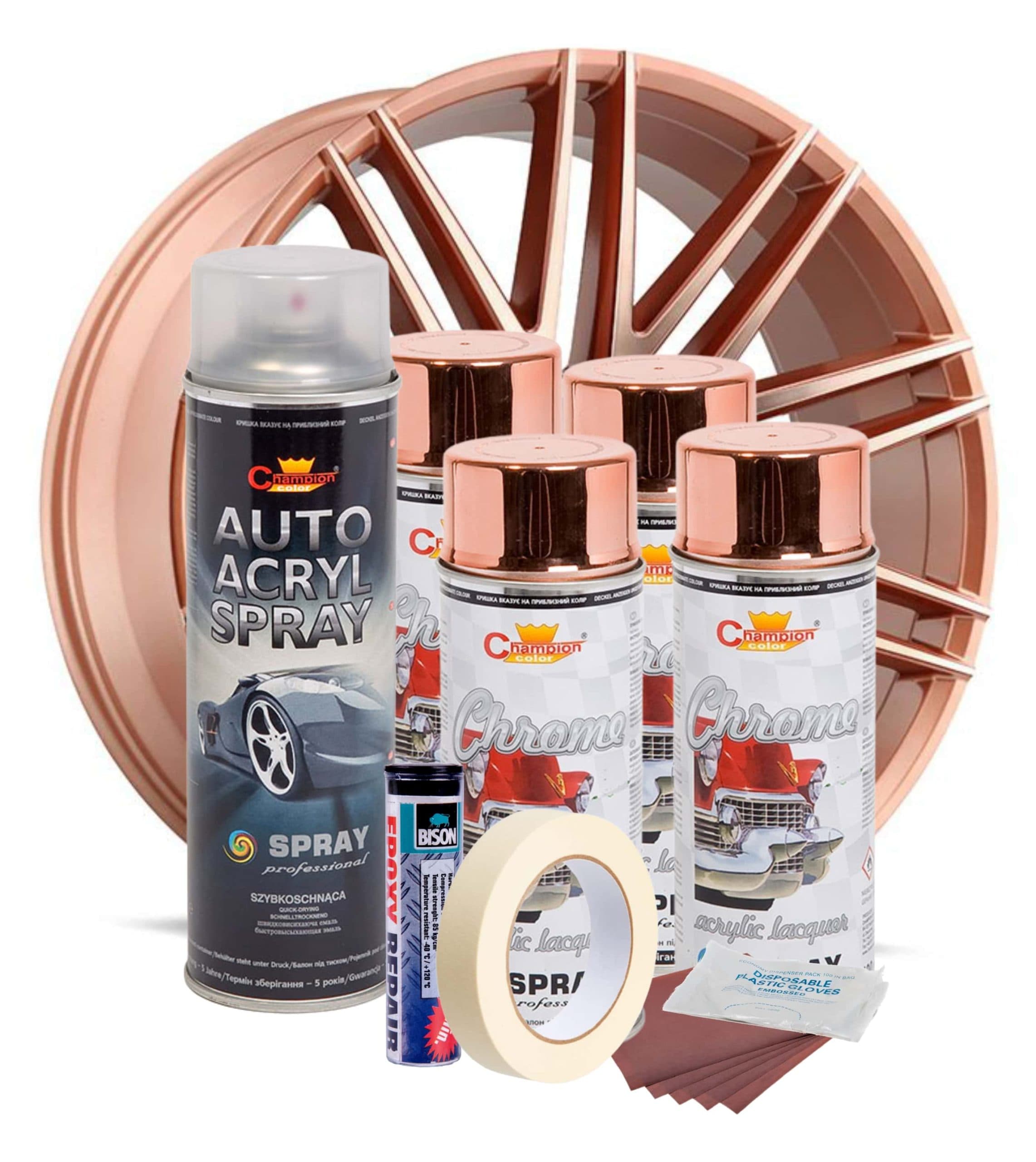 Kit reparatie si vopsire jante Cupru Metalic V4 — imagine 1