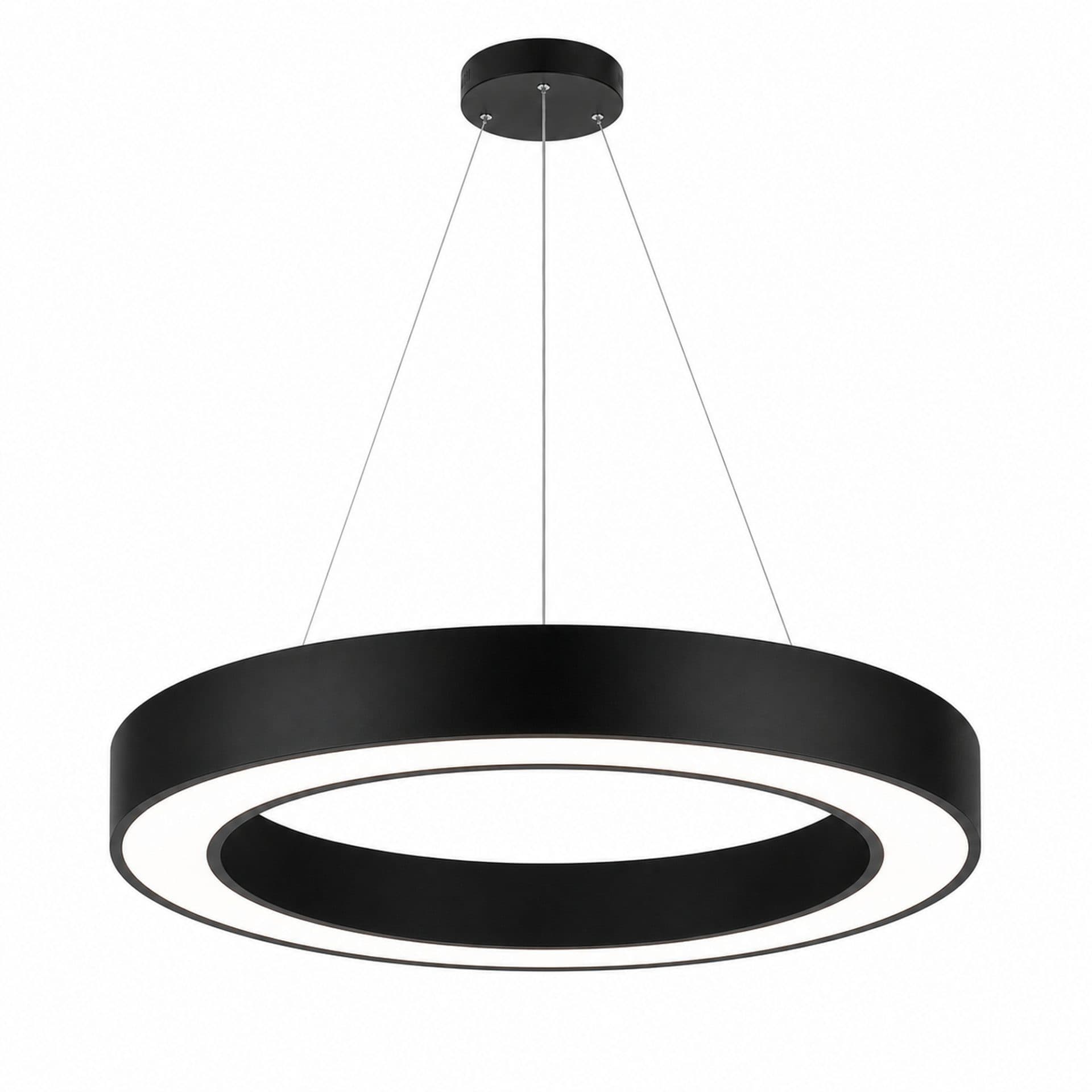 Lustra LED suspendata Flippy D52cm 25W Inaltime Reglabila Lumina Rece Negru Metal si Acril — imagine 5