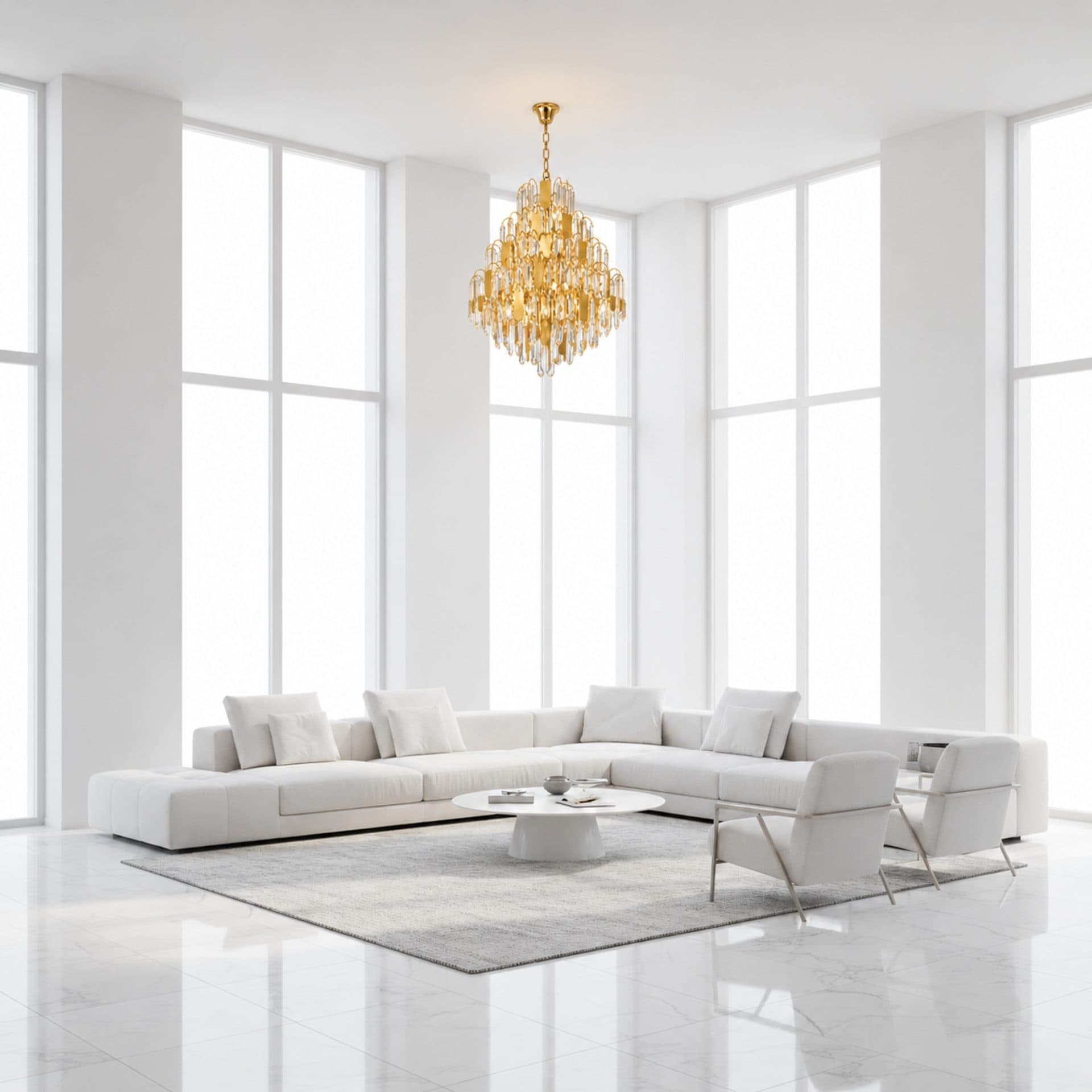 Candelabru Flippy Cristal TIER Magno 13x E14 Auriu 60cm — imagine 2