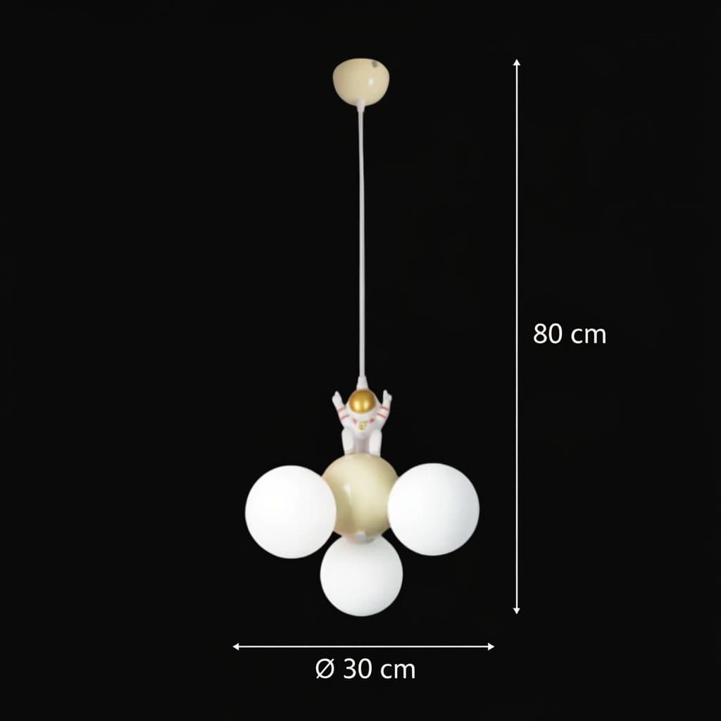 Lustra Flippy Astronaut 3xG9 30 cm Alb Auriu — imagine 8