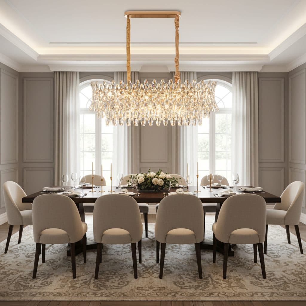 Candelabru Cristal 14xE14 Auriu Lucios Inaltime Reglabila — imagine 7