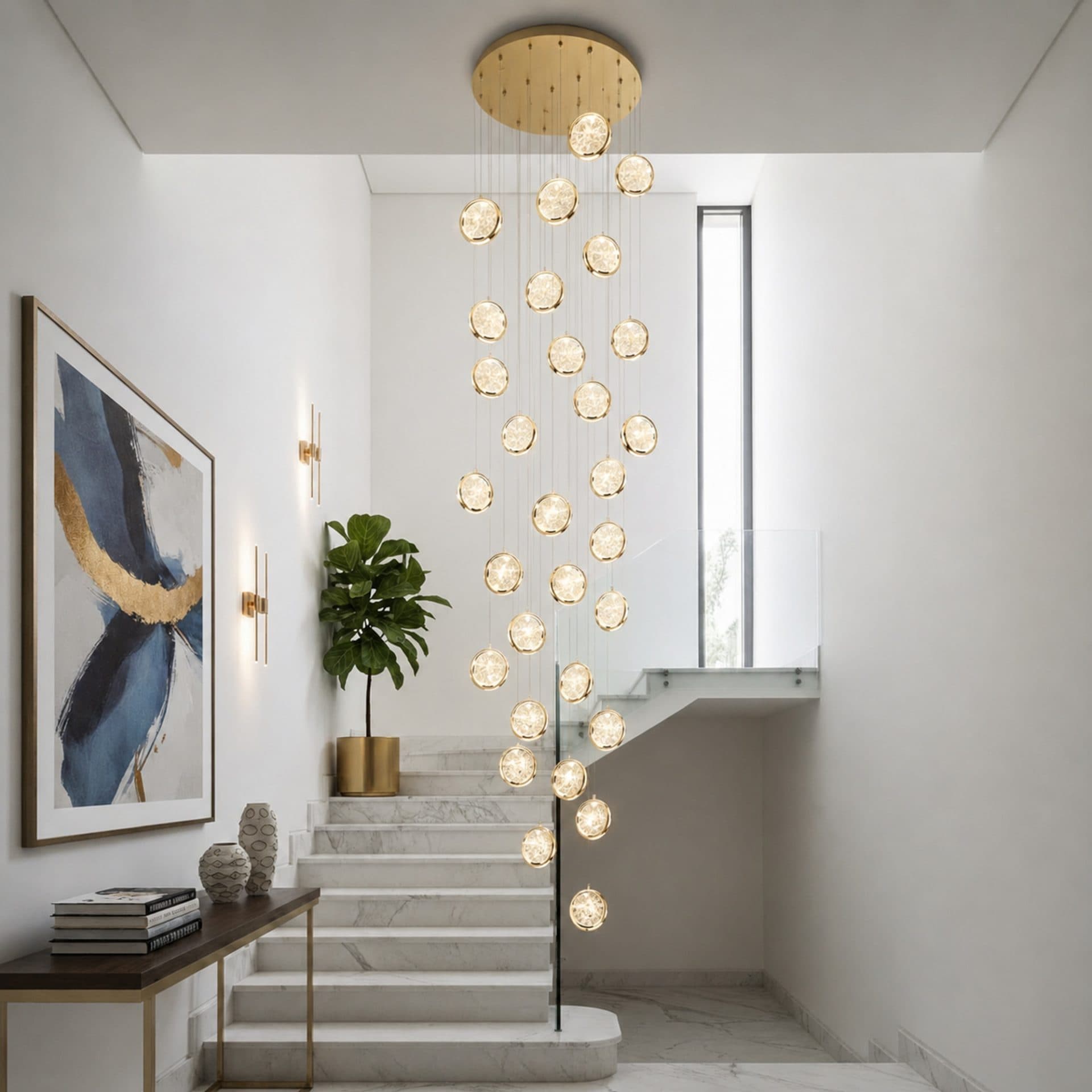 Candelabru Flippy Cristal LED Suspendat 90W 60cm — imagine 7