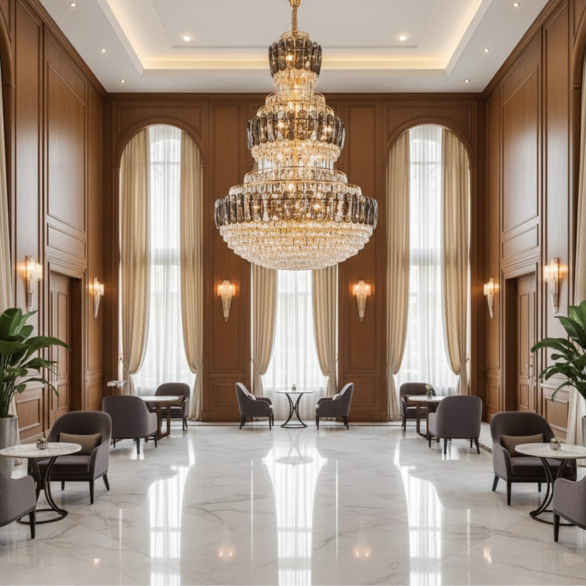 Candelabru Cristal Flippy VELIOR Supremo 29x E14 Diametru 80 cm Auriu Inaltime Reglabila — imagine 4