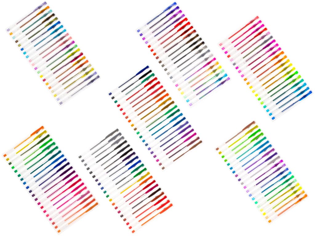 Set de pixuri cu gel multicolor cu sclipici (glitter) — imagine 5