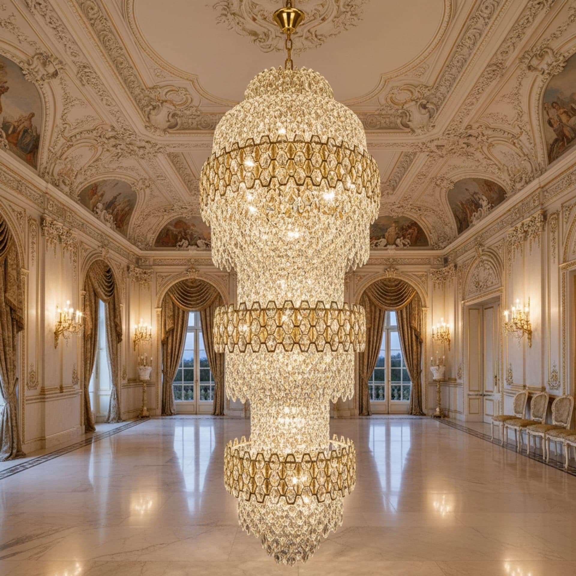 Candelabru Cristal TRIO Magno 49xE14 Auriu Lucios — imagine 3