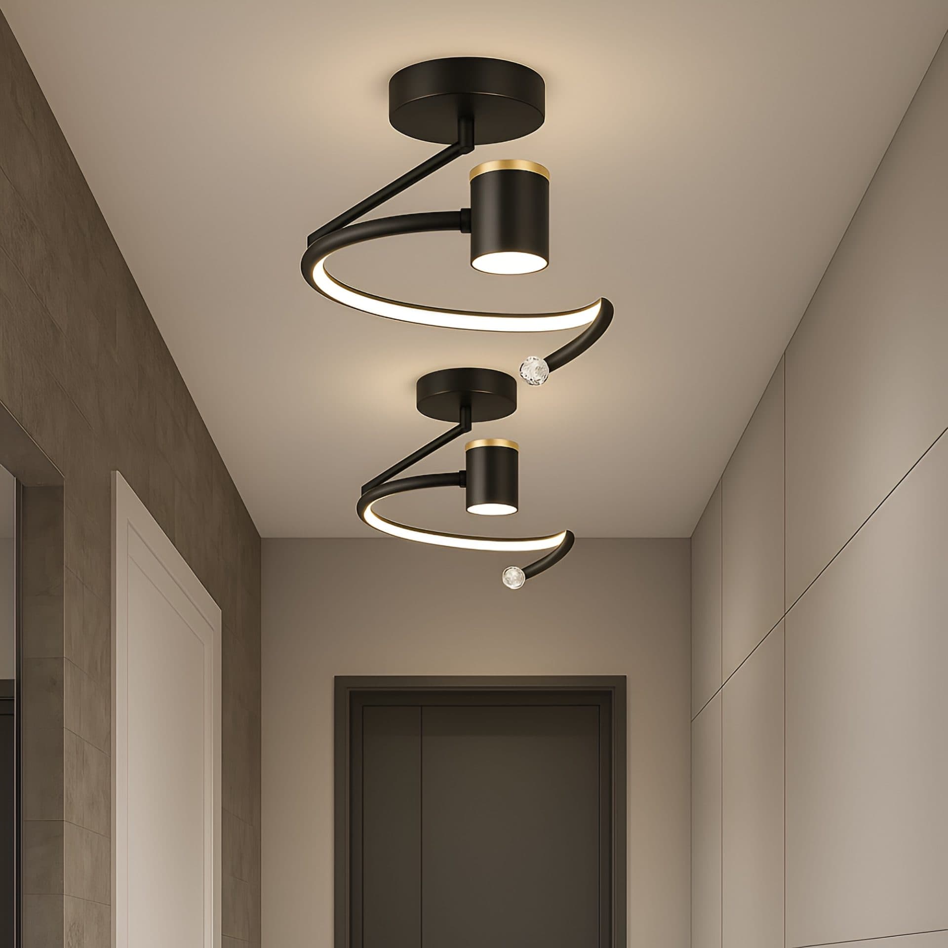 Lustra LED Flippy 34W Diametru 24cm Negru — imagine 3