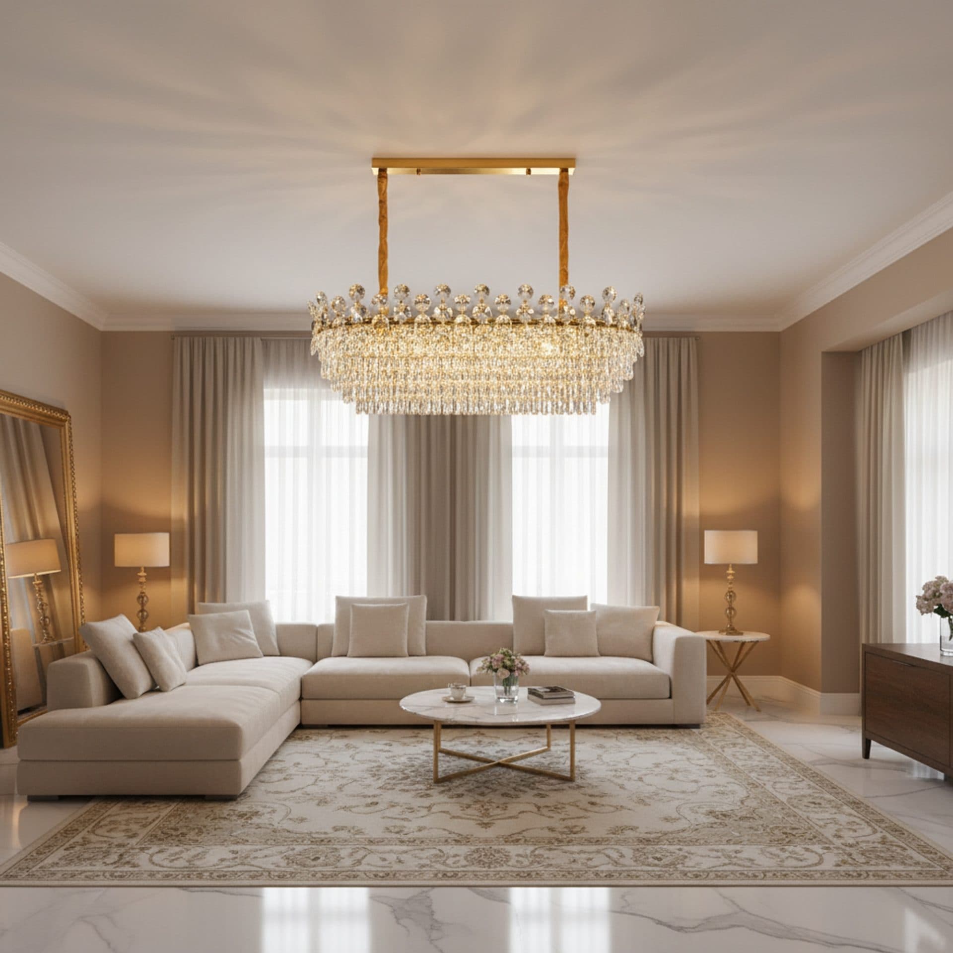 Candelabru Cristal 10x E14 Auriu Lucios Flippy — imagine 2