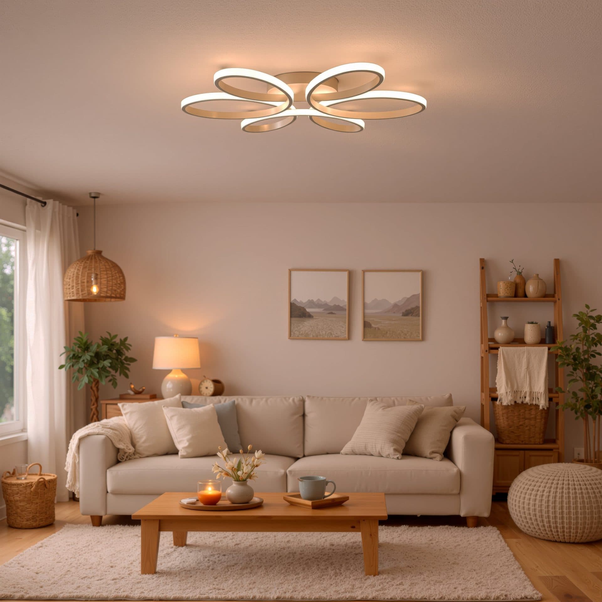 Plafoniera LED Flippy Design Floral 63W Alb — imagine 15