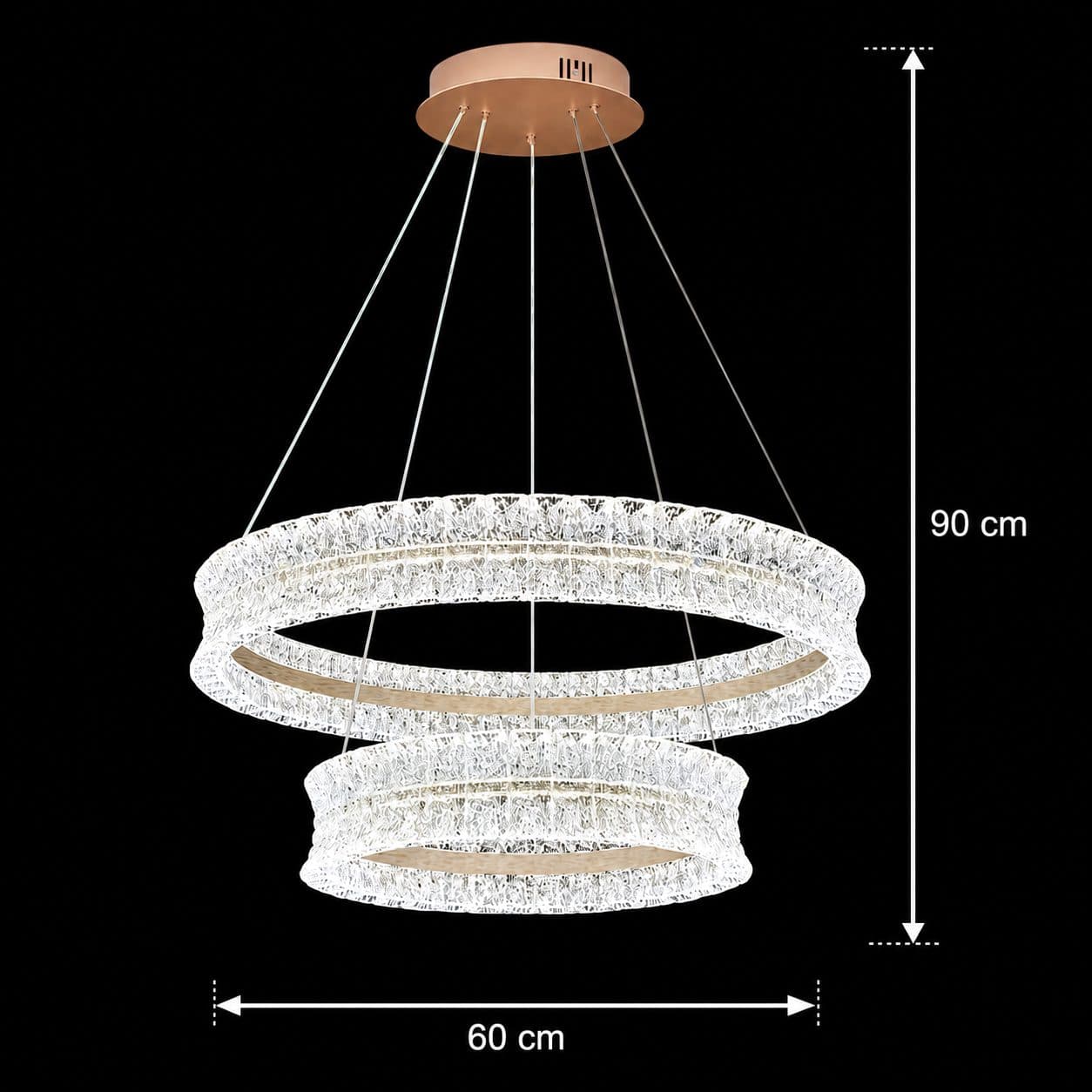 Lustra LED Flippy Cristal 118W Auriu cu Telecomanda — imagine 9