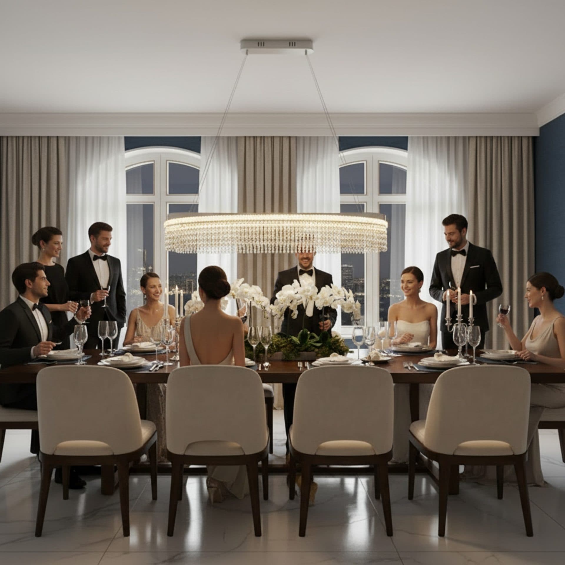 Candelabru Flippy Cristal VOLNA Grande Regalis 128W Alb Metal si Cristal — imagine 4