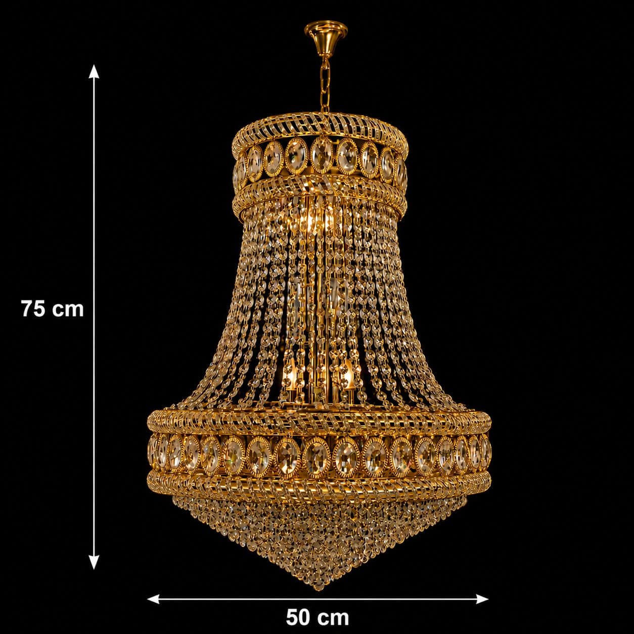 Candelabru Flippy Cristal EMPIRE Eleganza Auriu 10x E14 — imagine 8