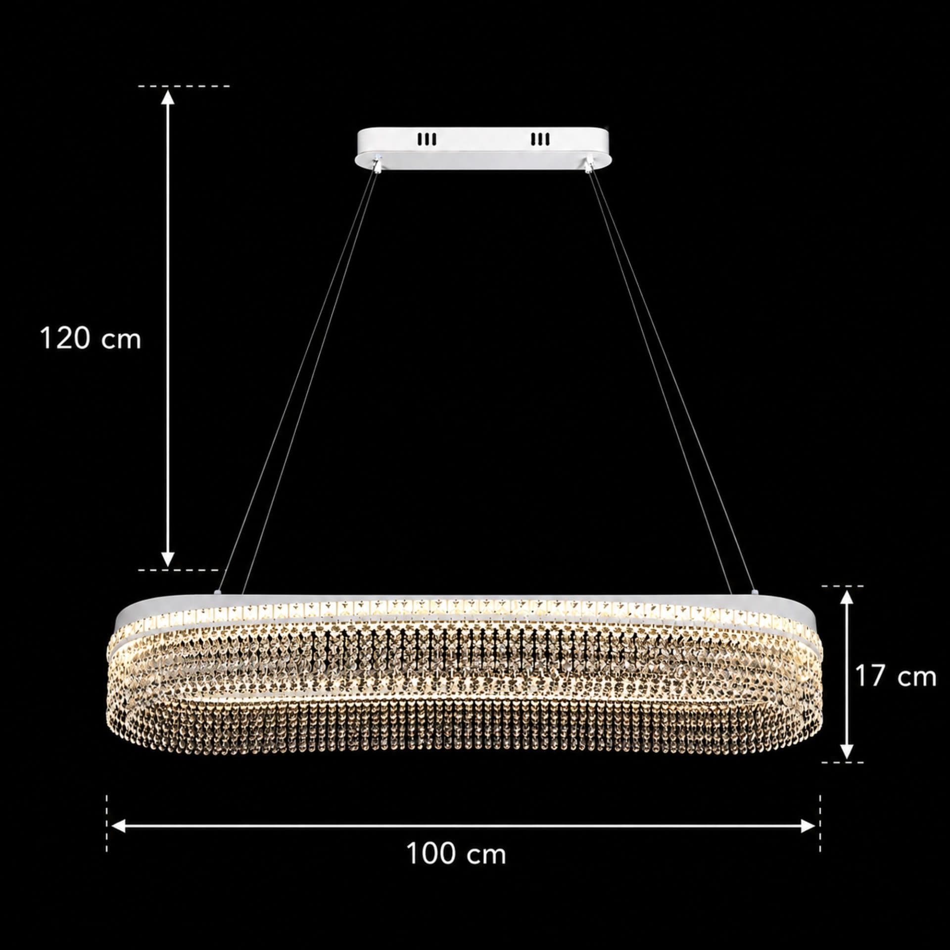 Candelabru Cristal Flippy VOLNA Supremo 128W Alb Metal si Cristal — imagine 4