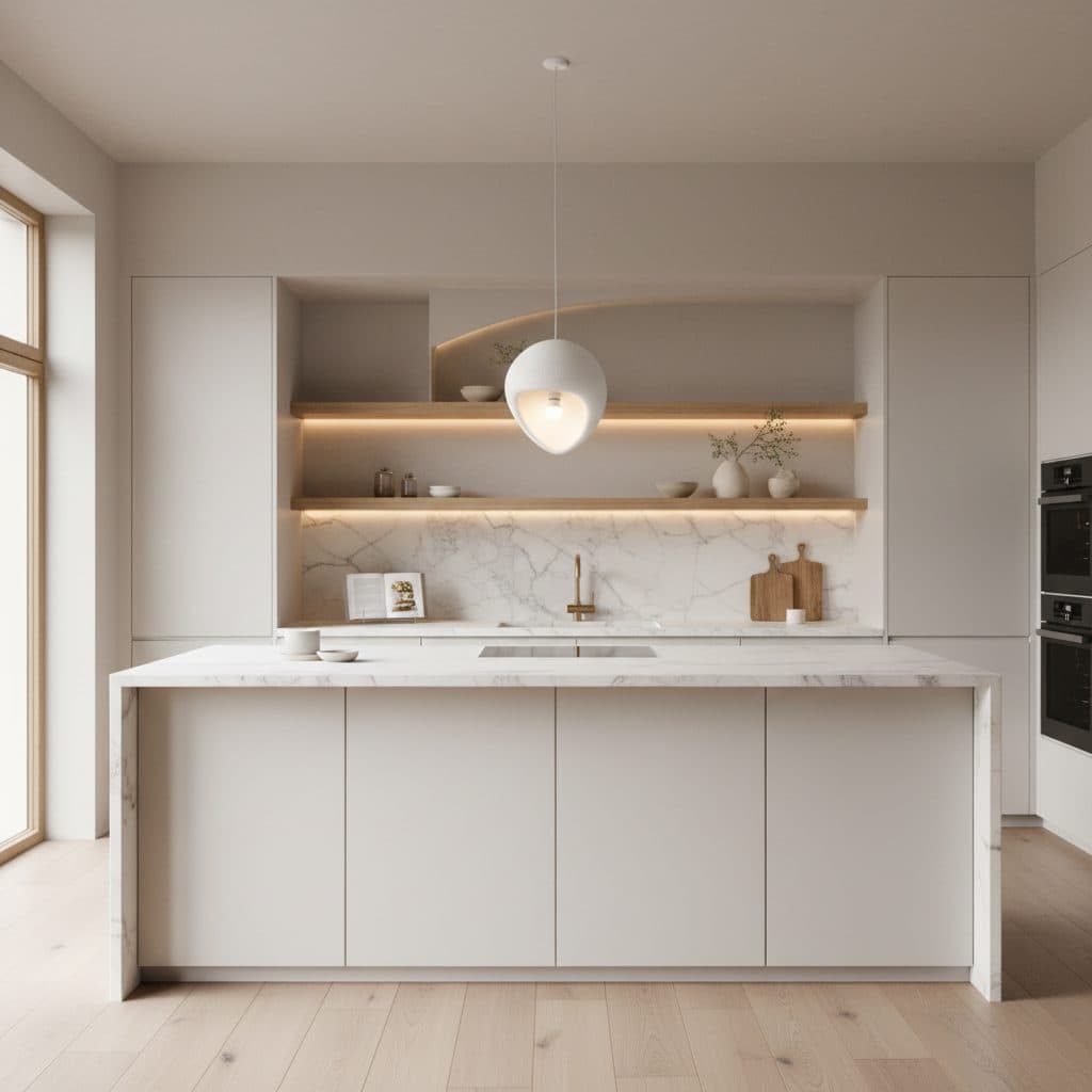 Lustra Suspendata AERA 30 cm 1 X E27 Alb Metal si Spuma — imagine 7
